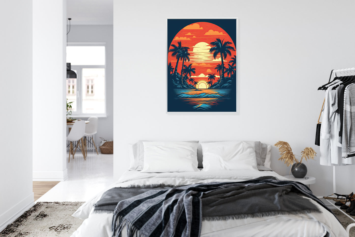 Poster Sommerstrand Mit Palmen Und Meer