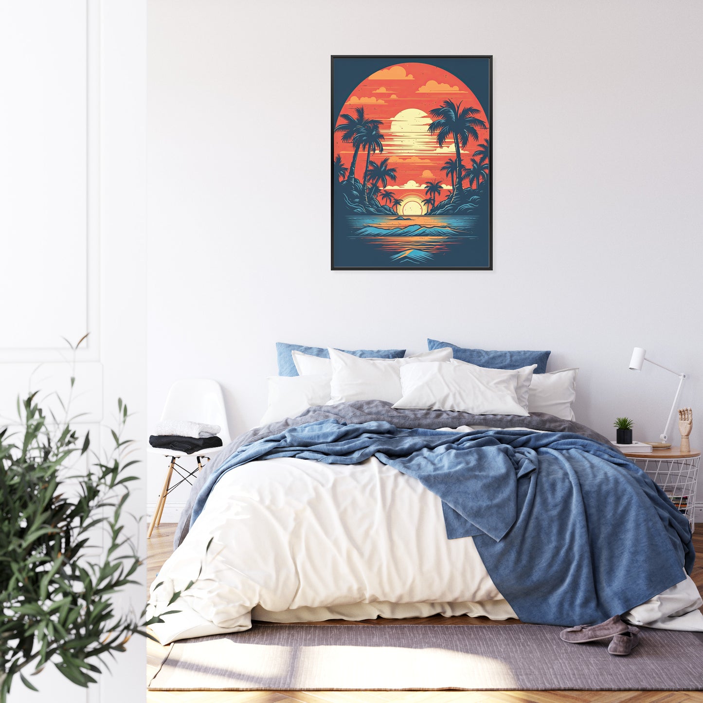 Poster Sommerstrand Mit Palmen Und Meer