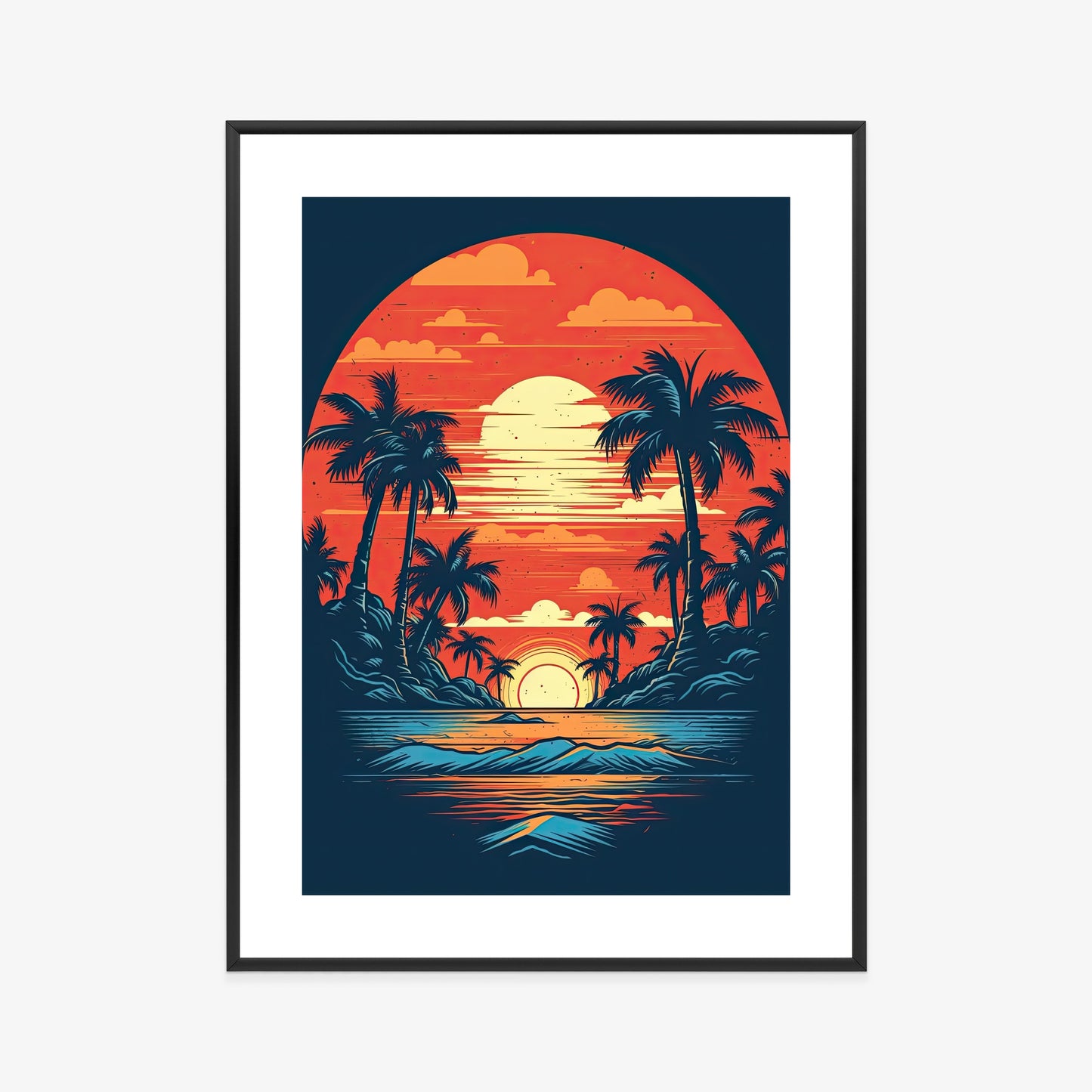Poster Sommerstrand Mit Palmen Und Meer