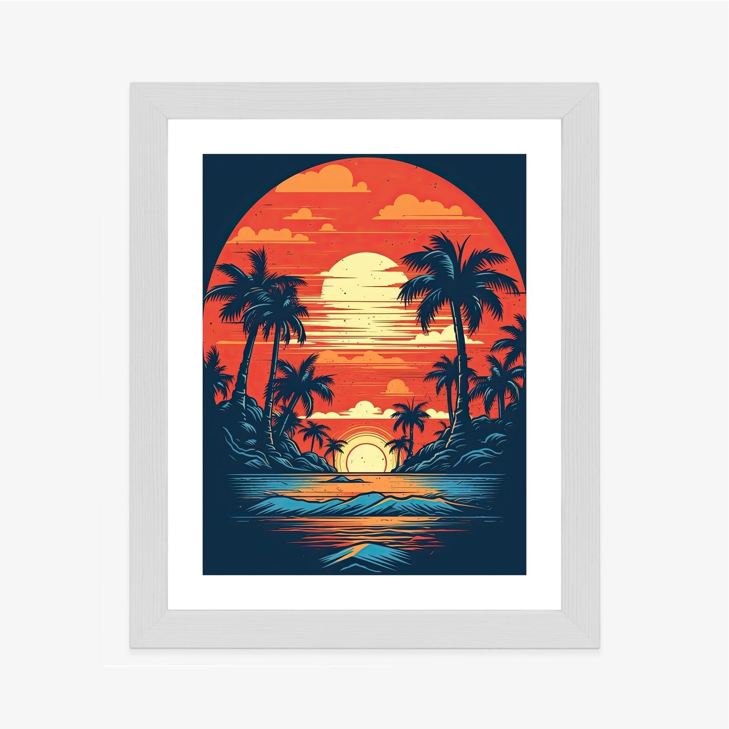 Poster Sommerstrand Mit Palmen Und Meer