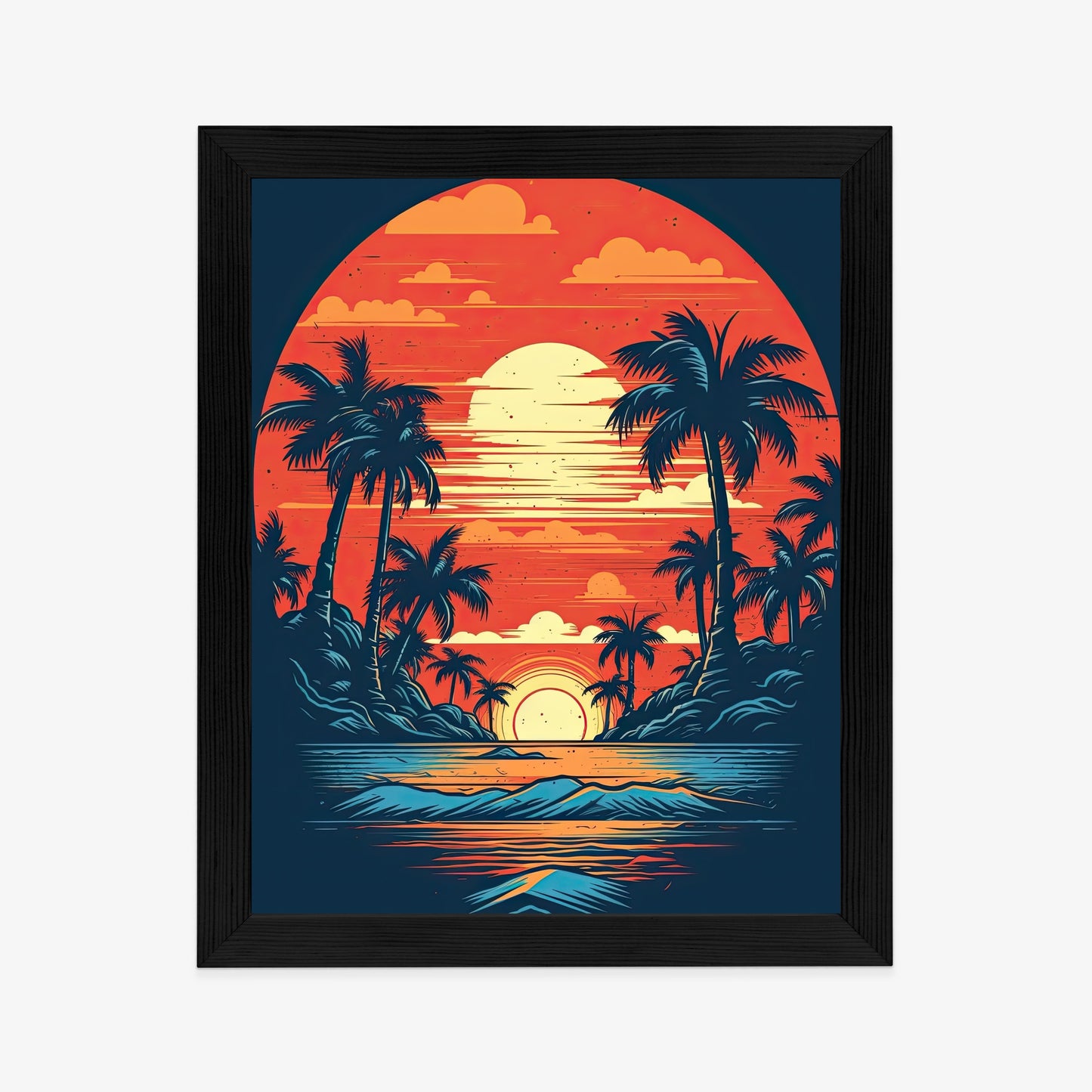 Poster Sommerstrand Mit Palmen Und Meer