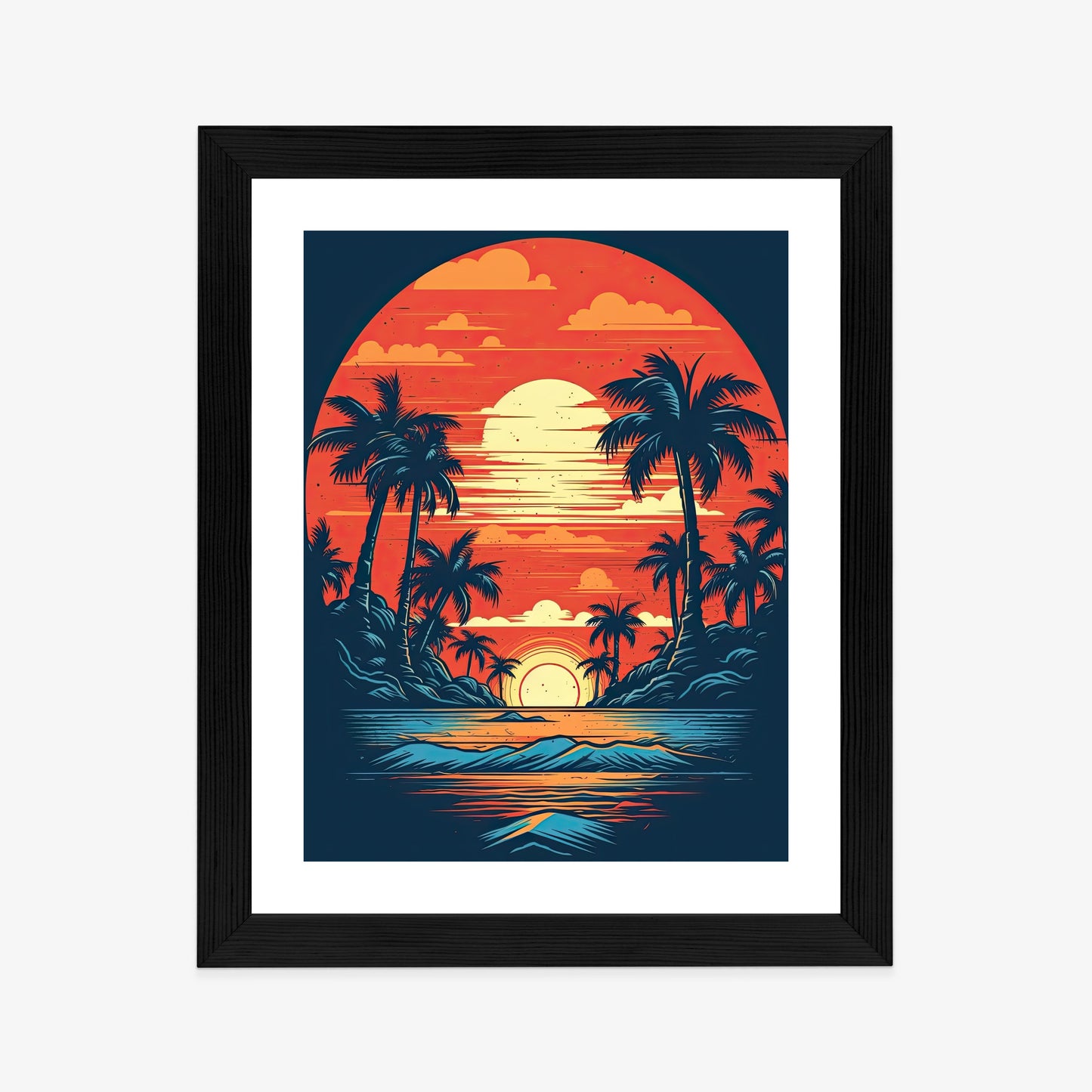 Poster Sommerstrand Mit Palmen Und Meer