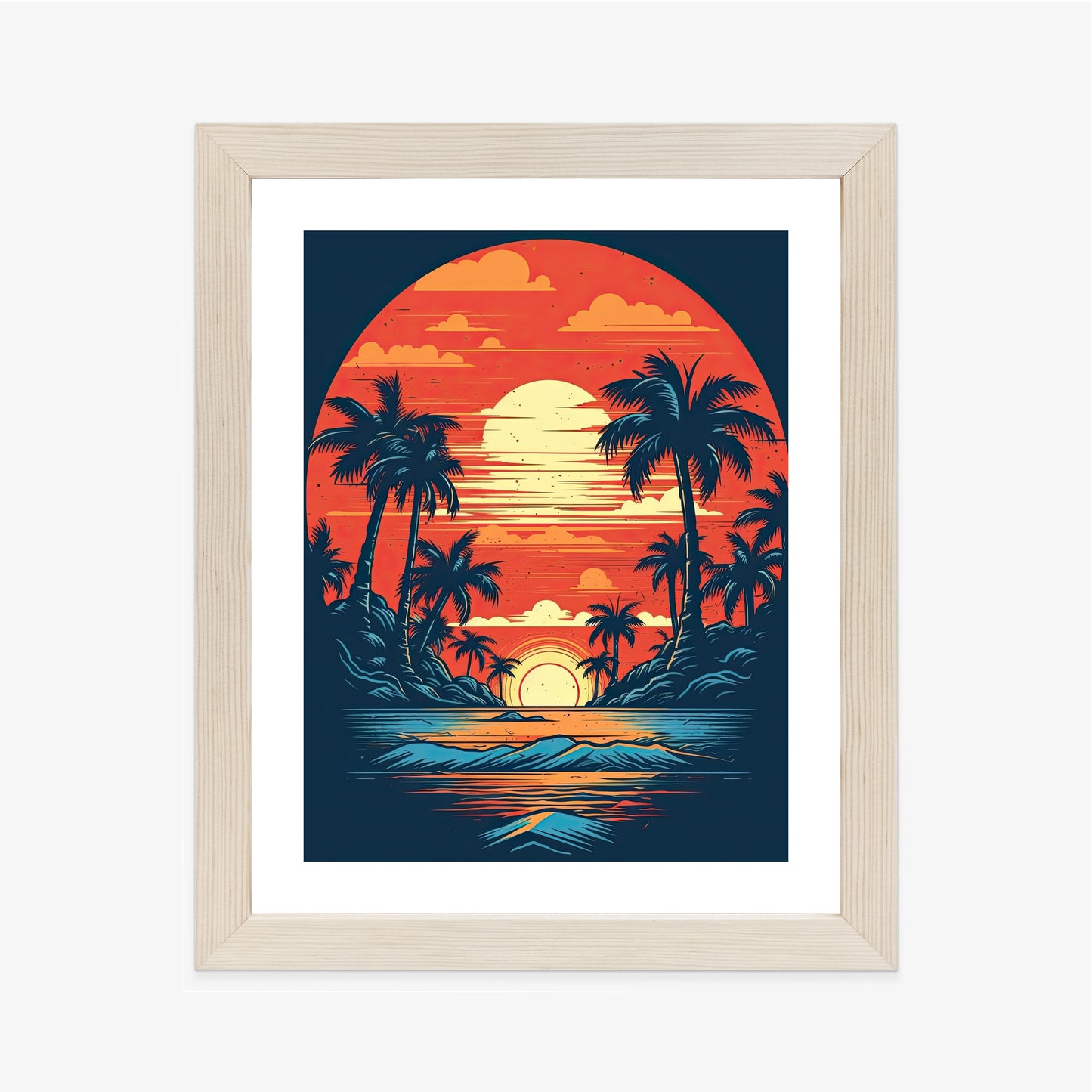 Poster Sommerstrand Mit Palmen Und Meer
