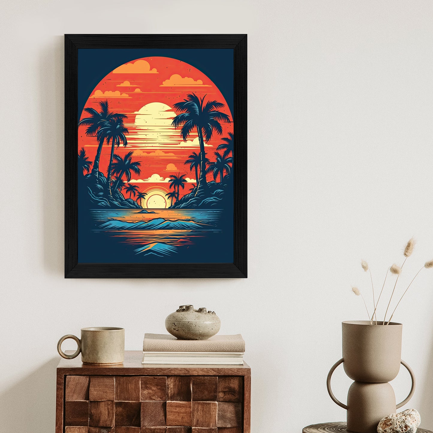 Poster Sommerstrand Mit Palmen Und Meer