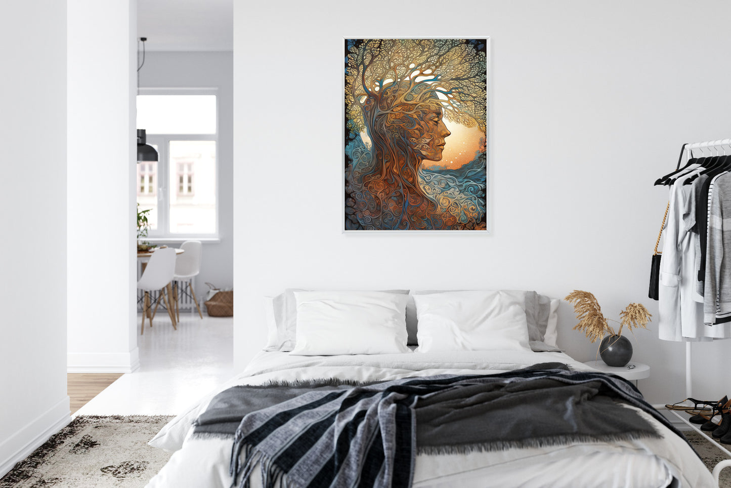 Poster Männerkopf Und Künstlerischer Baum