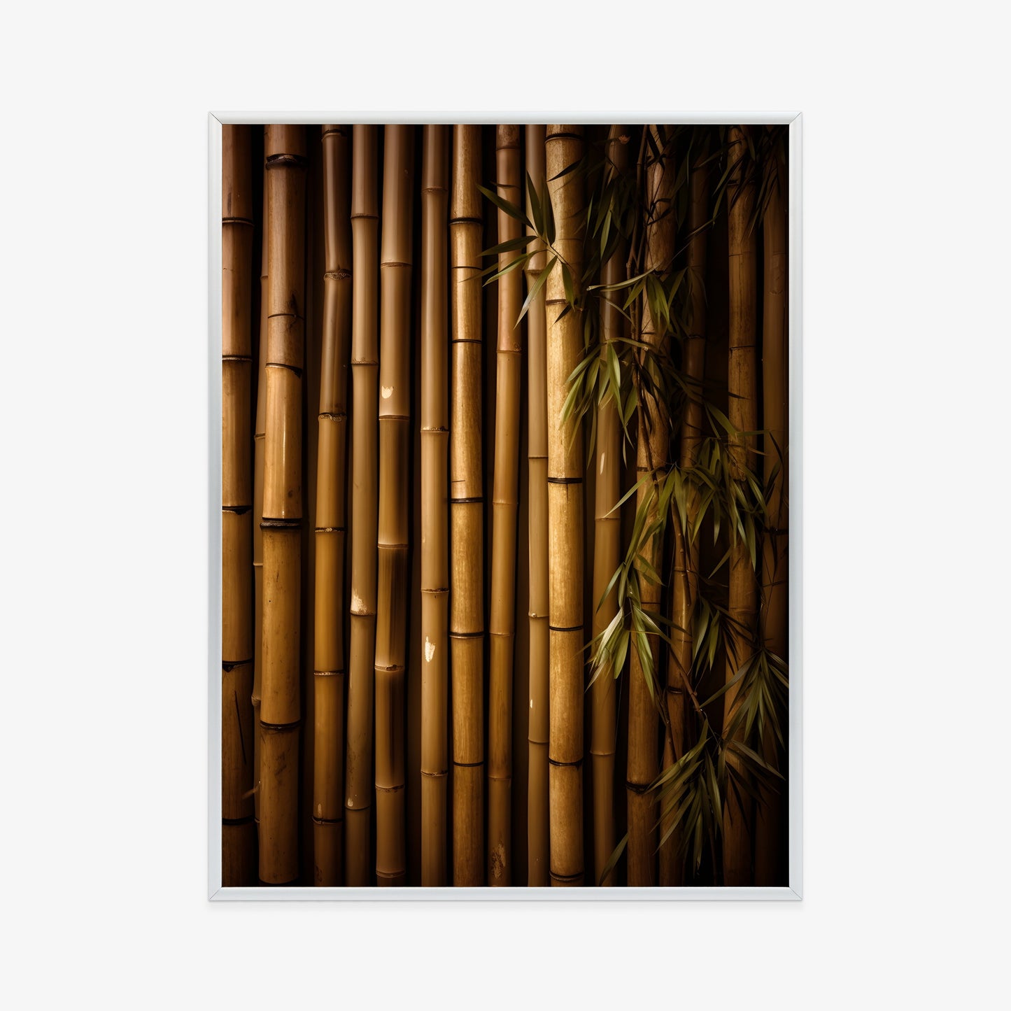 Poster Bambuswand Rahmen Holz Mit Passepartout Farbe Natürlich