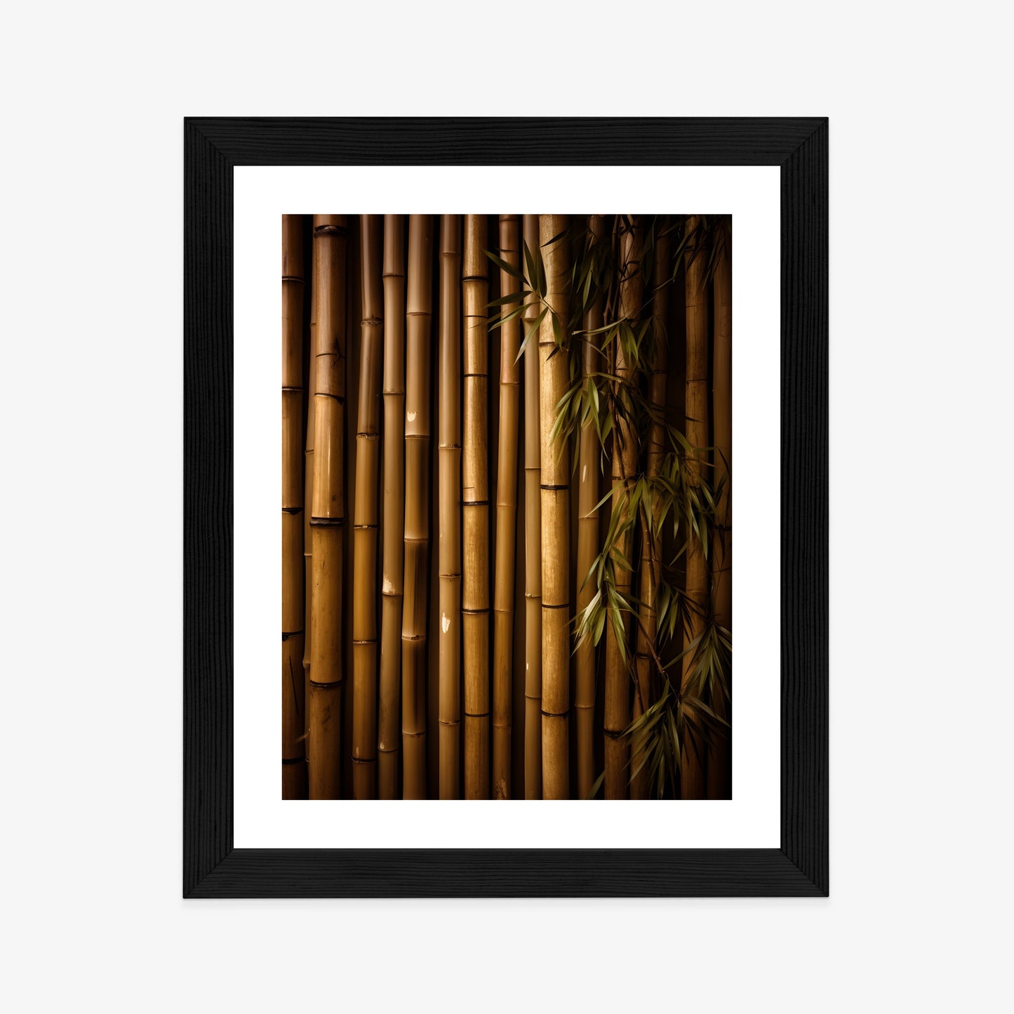 Poster Bambuswand Rahmen Holz Mit Passepartout Farbe Natürlich