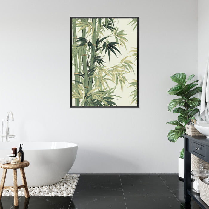 Poster Bambus Mit Hellen Blättern Rahmen Holz Mit Passepartout Farbe Natürlich