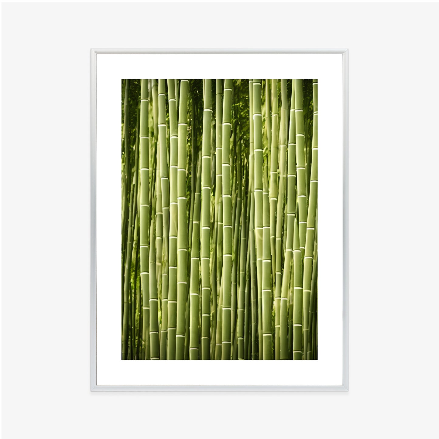 Poster Bambuszaun Rahmen Holz Mit Passepartout Farbe Natürlich