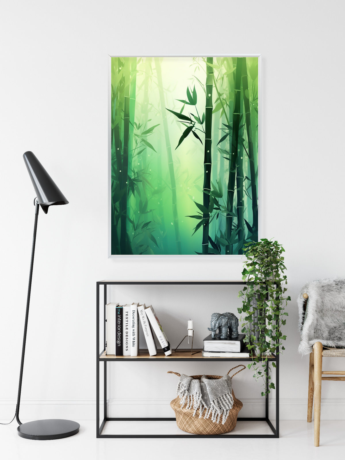 Poster Bambuswald In Der Sonne Rahmen Holz Mit Passepartout Farbe Natürlich
