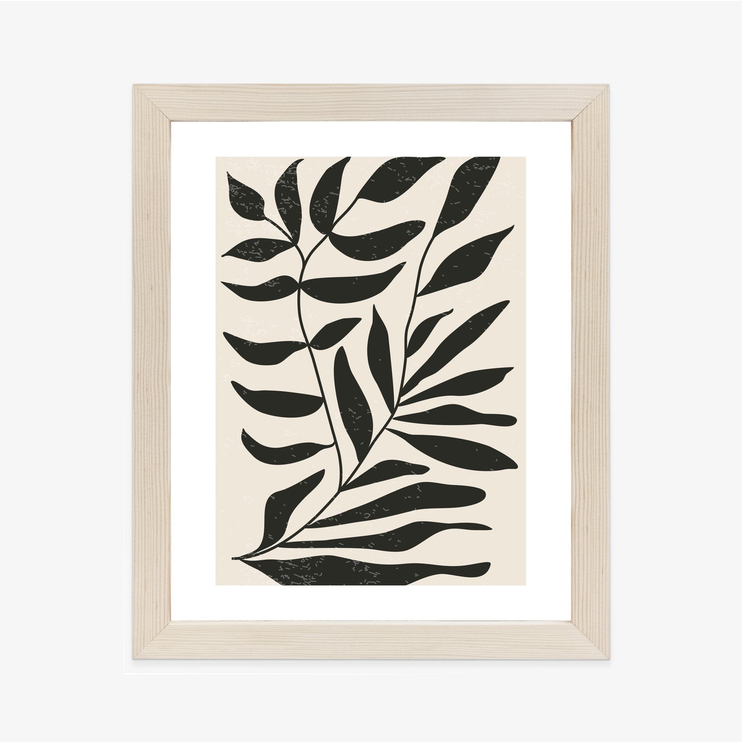 Poster Grafiken Mit Schwarzen Blättern, Inspiriert Von Matisse Rahmen Aluminium Farbe Schwarz