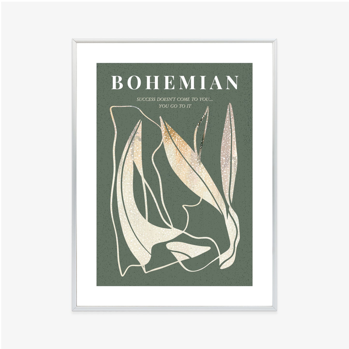 Poster Moderne Illustration Mit Goldenen Elementen Rahmen Holz Mit Passepartout Farbe Natürlich