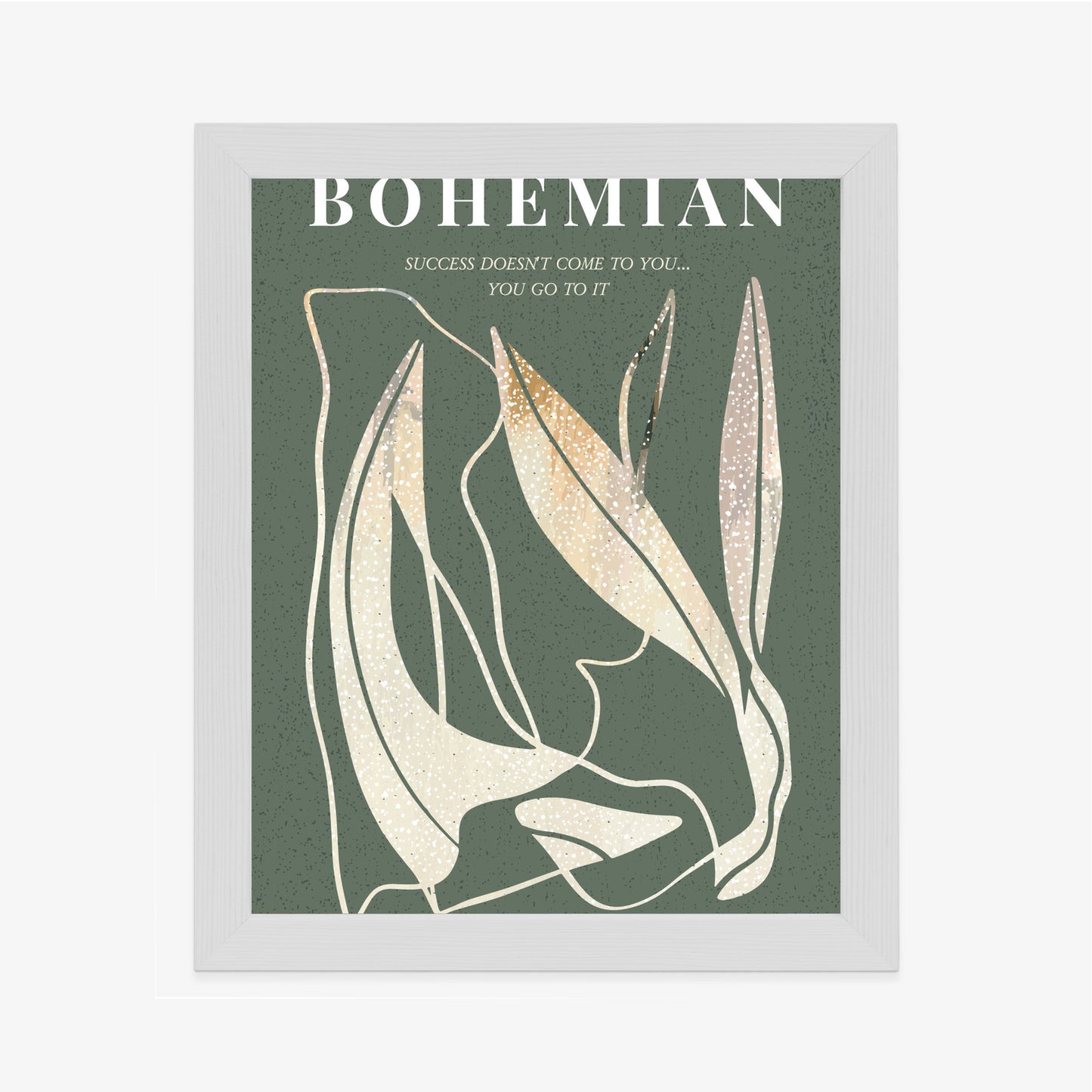 Poster Moderne Illustration Mit Goldenen Elementen Rahmen Holz Mit Passepartout Farbe Natürlich