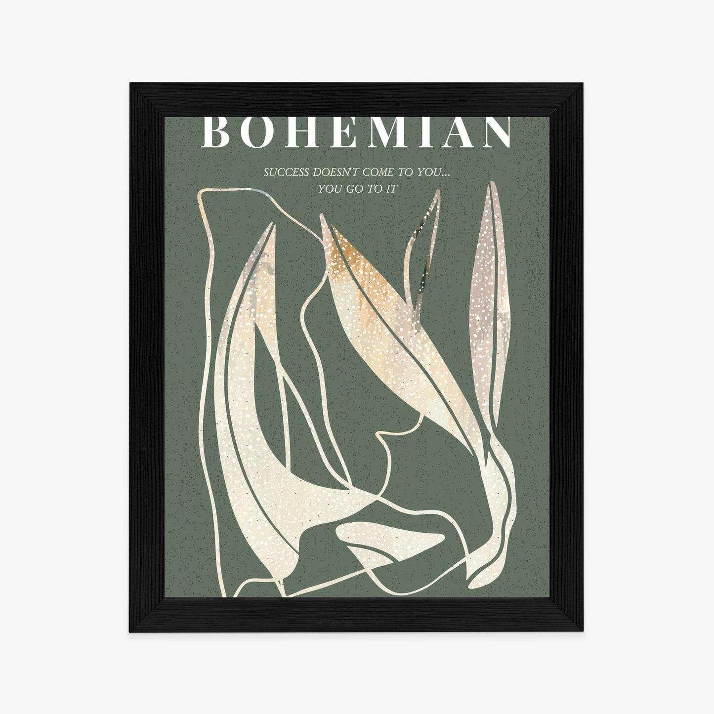 Poster Moderne Illustration Mit Goldenen Elementen Rahmen Holz Mit Passepartout Farbe Natürlich