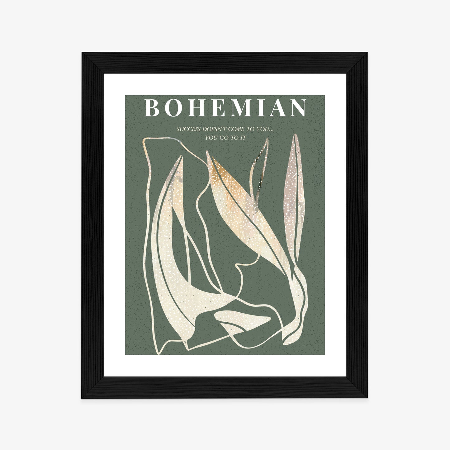 Poster Moderne Illustration Mit Goldenen Elementen Rahmen Holz Mit Passepartout Farbe Natürlich