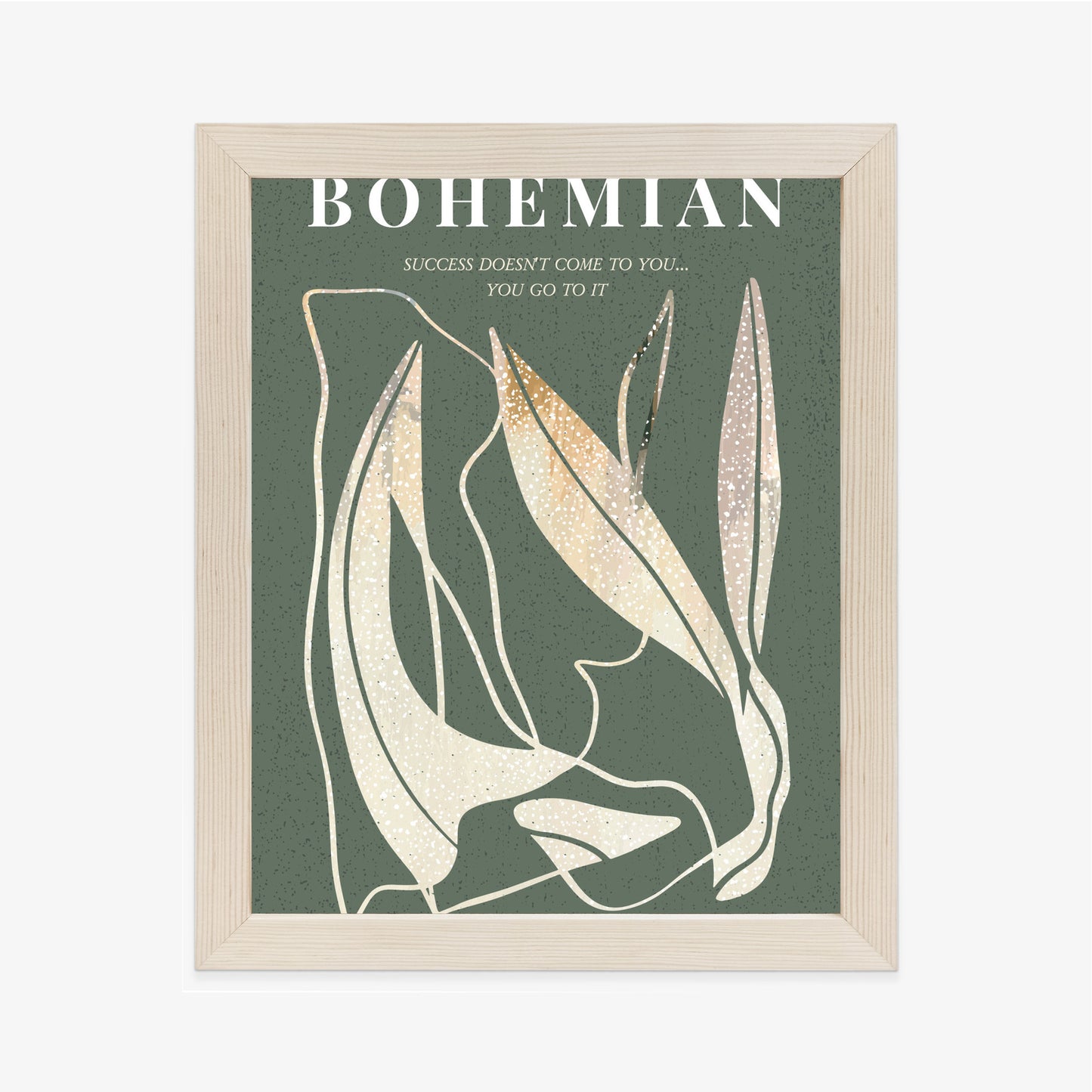 Poster Moderne Illustration Mit Goldenen Elementen Rahmen Holz Mit Passepartout Farbe Natürlich