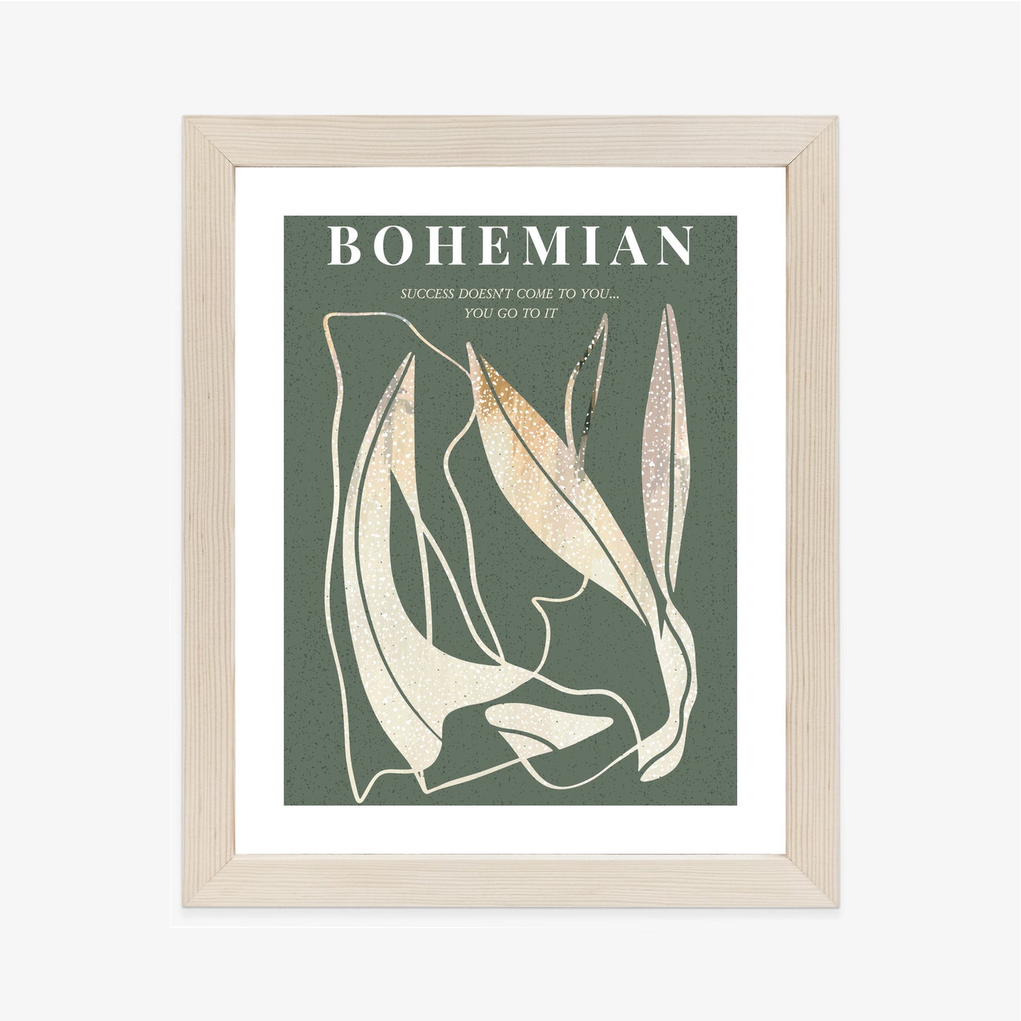 Poster Moderne Illustration Mit Goldenen Elementen Rahmen Holz Mit Passepartout Farbe Natürlich