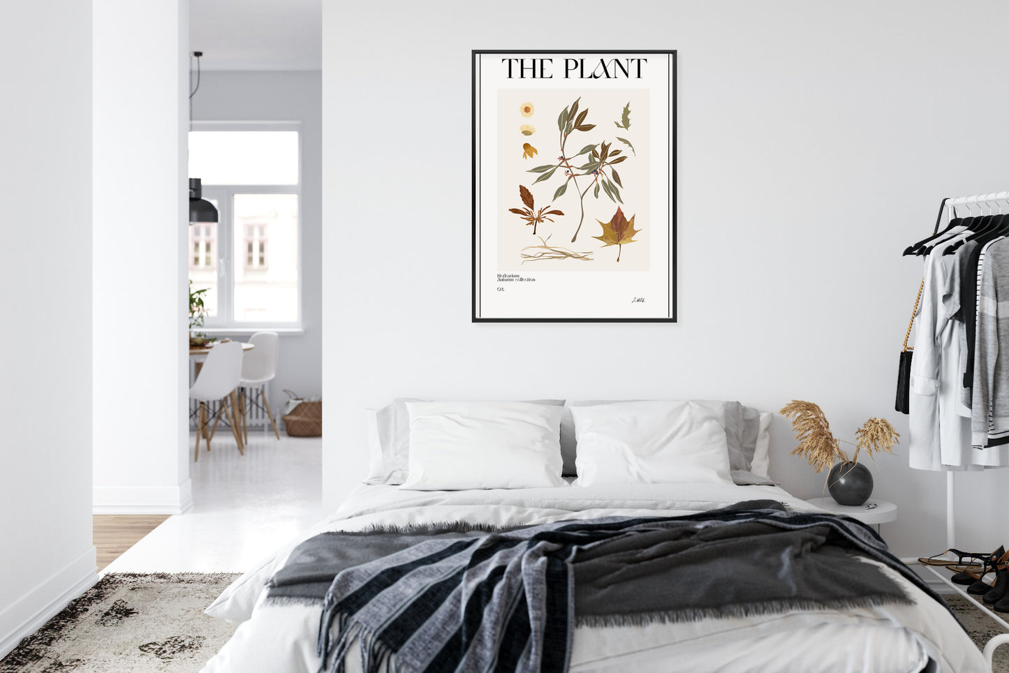 Poster Atlas Der Herbstblätter Rahmen Holz Mit Passepartout Farbe Natürlich