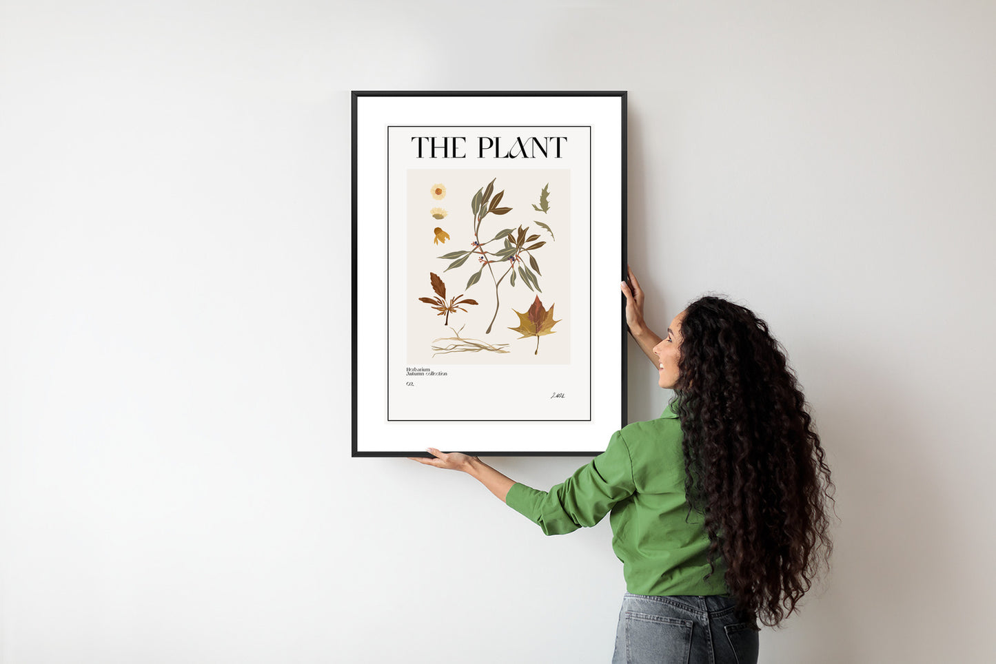 Poster Atlas Der Herbstblätter Rahmen Holz Mit Passepartout Farbe Natürlich