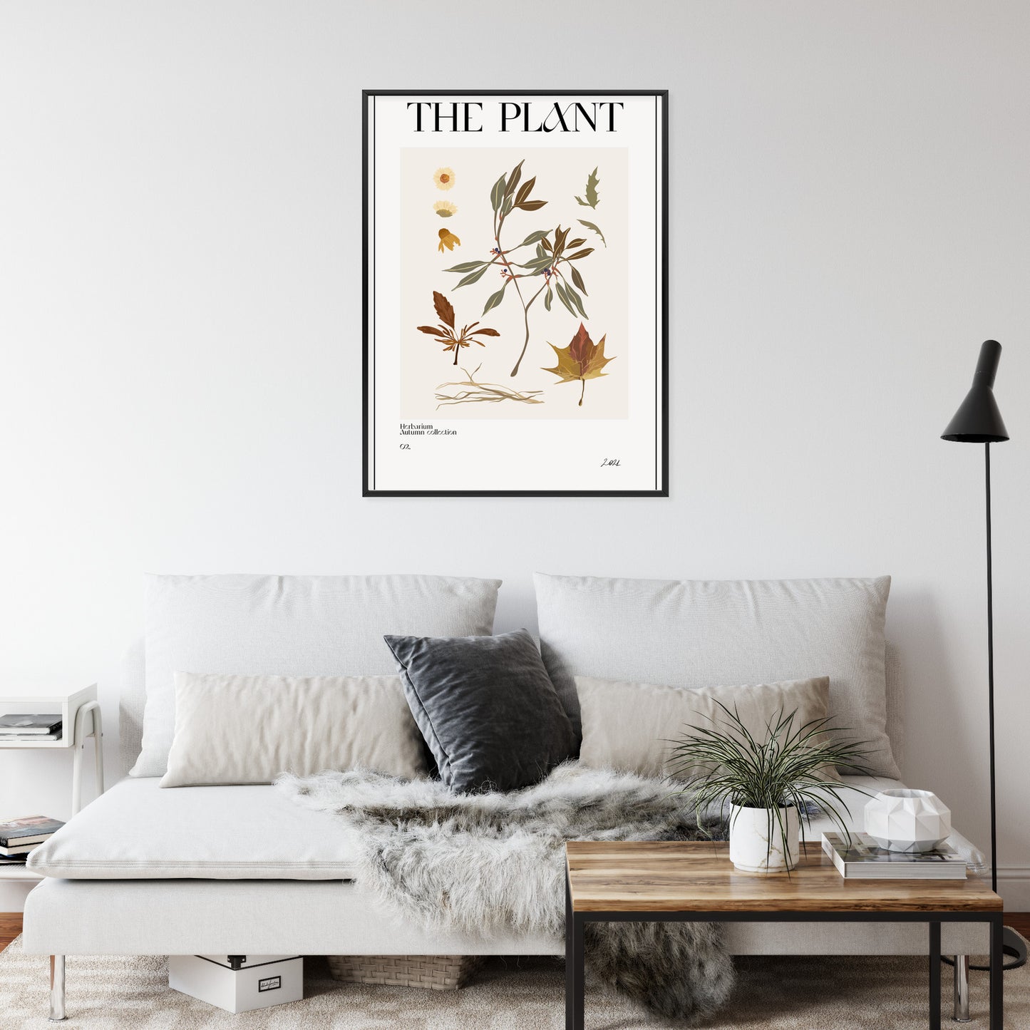 Poster Atlas Der Herbstblätter Rahmen Holz Mit Passepartout Farbe Natürlich