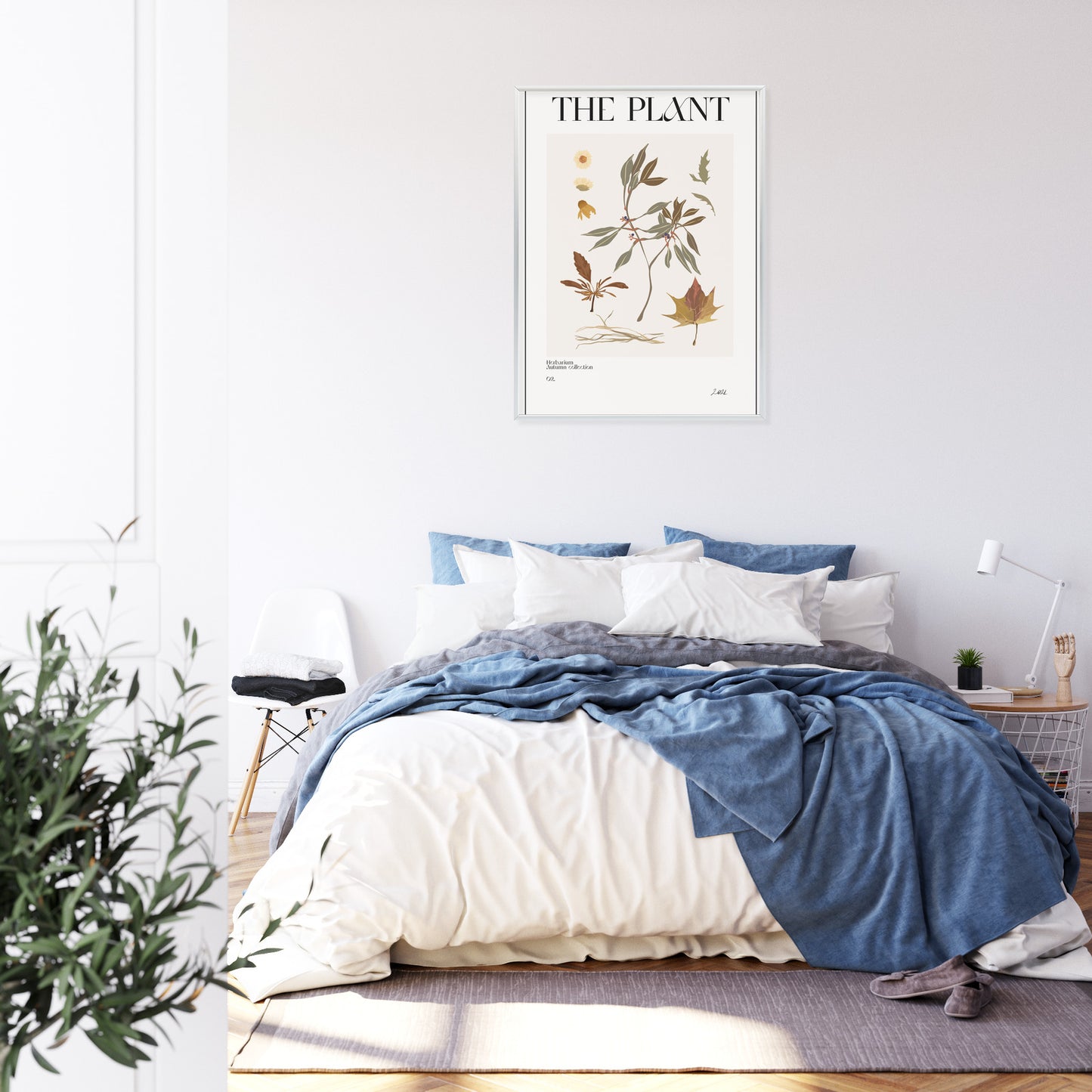Poster Atlas Der Herbstblätter Rahmen Holz Mit Passepartout Farbe Natürlich