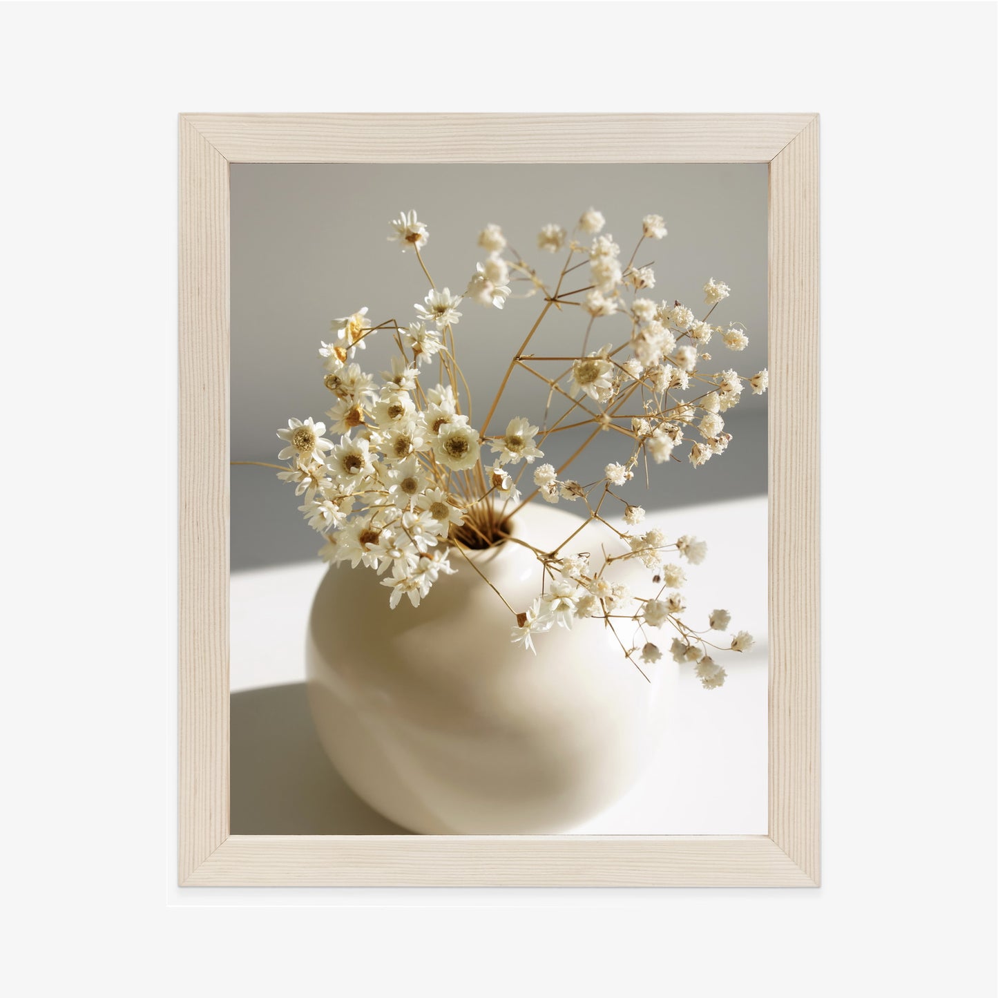 Poster Eine Vase Mit Trockenen Gänseblümchen
