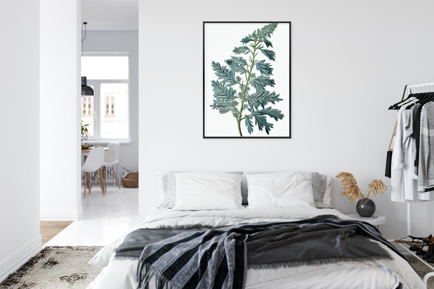 Poster Salbeiblatt Rahmen Holz Mit Passepartout Farbe Natürlich