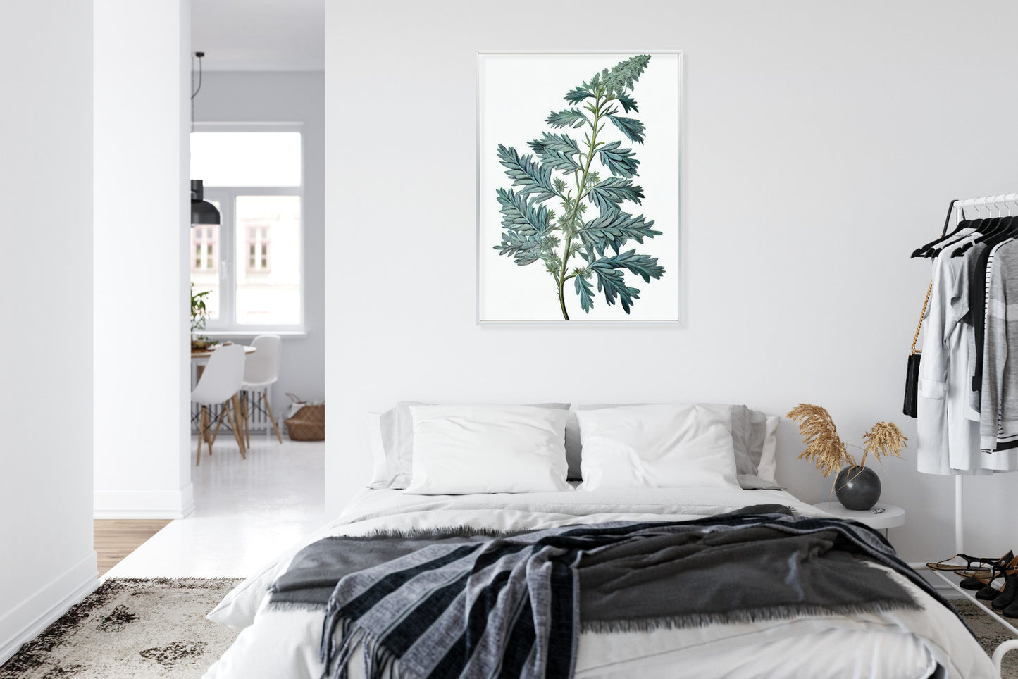 Poster Salbeiblatt Rahmen Holz Mit Passepartout Farbe Natürlich