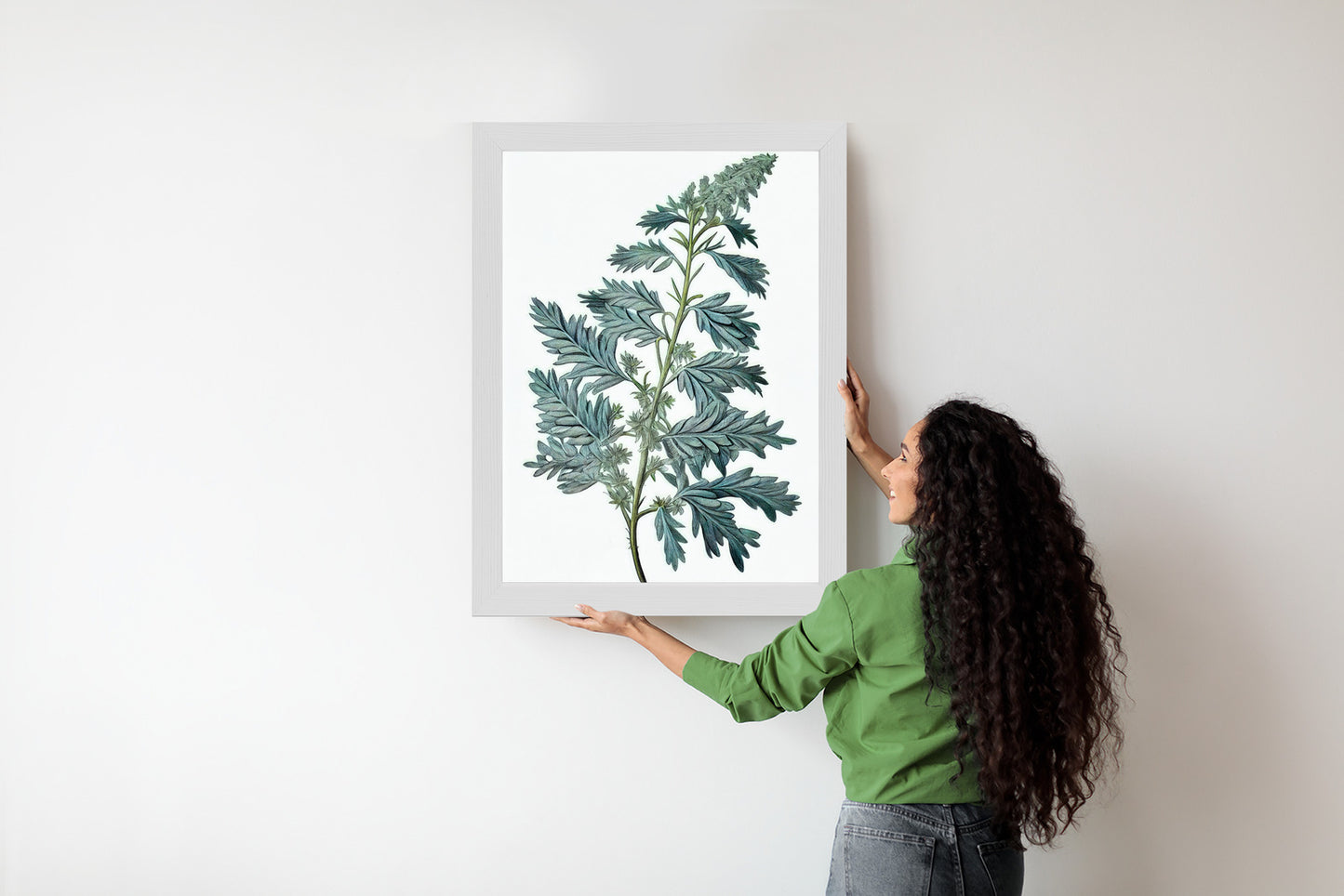 Poster Salbeiblatt Rahmen Holz Mit Passepartout Farbe Natürlich