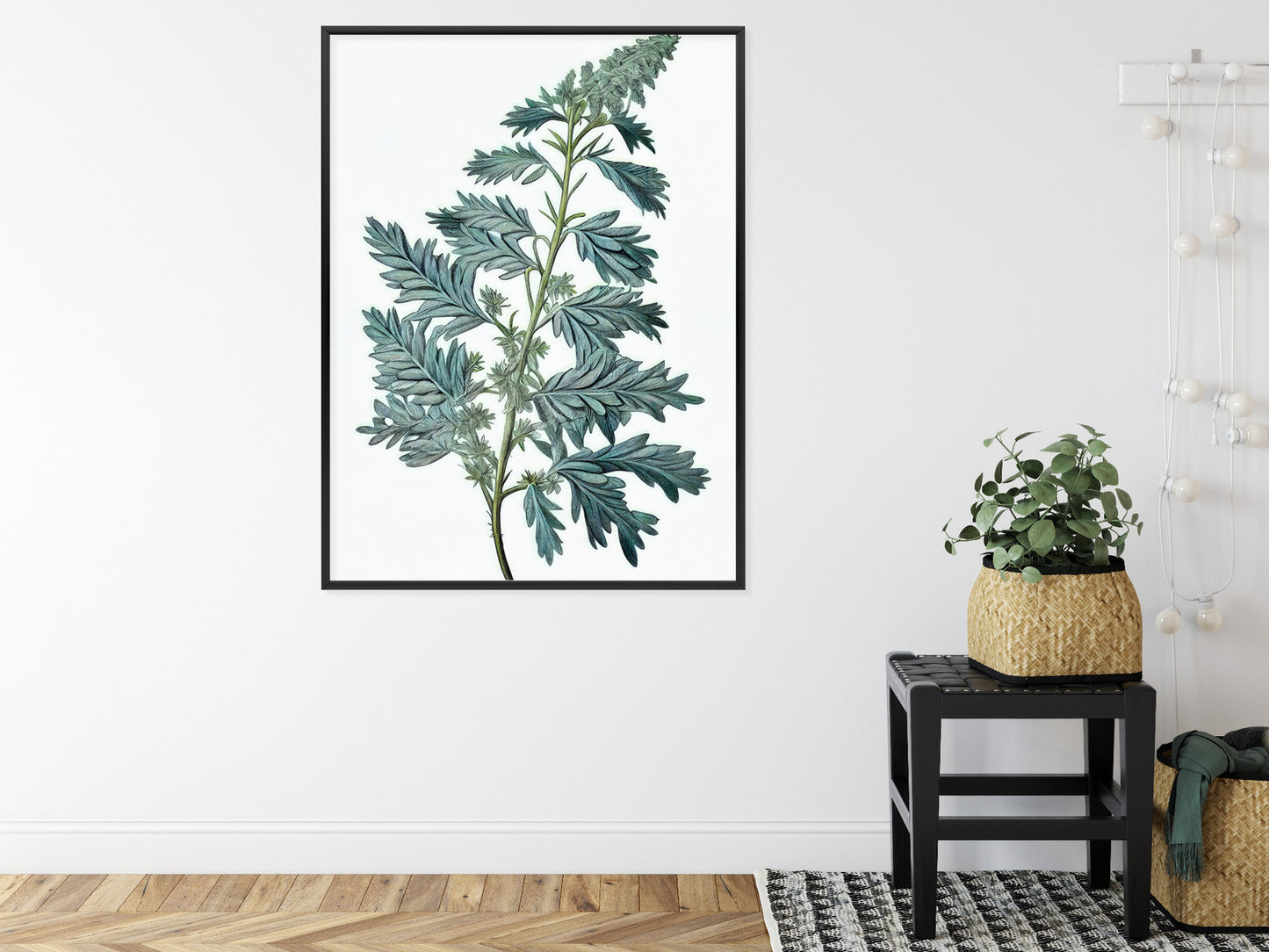Poster Salbeiblatt Rahmen Holz Mit Passepartout Farbe Natürlich