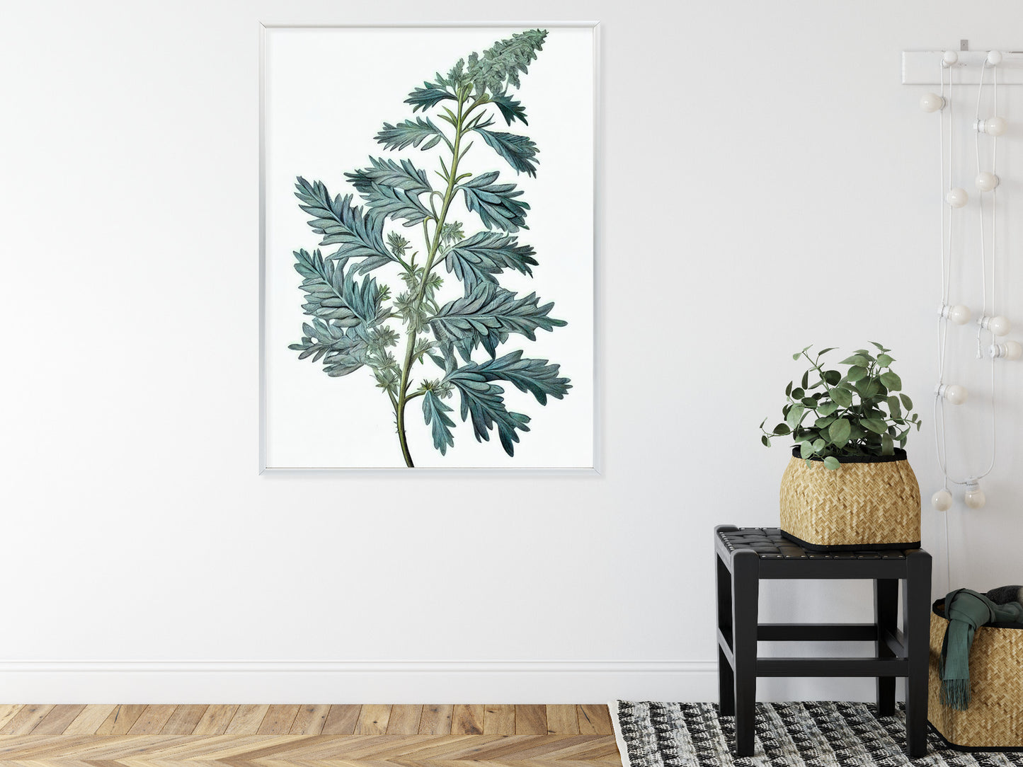 Poster Salbeiblatt Rahmen Holz Mit Passepartout Farbe Natürlich