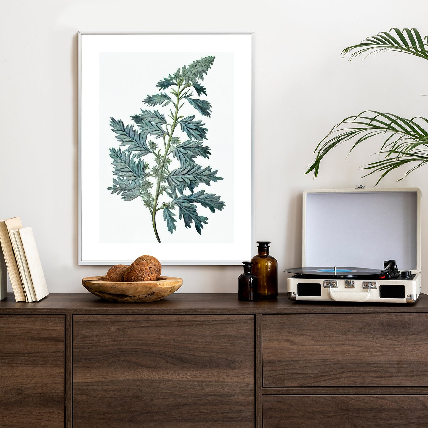 Poster Salbeiblatt Rahmen Holz Mit Passepartout Farbe Natürlich