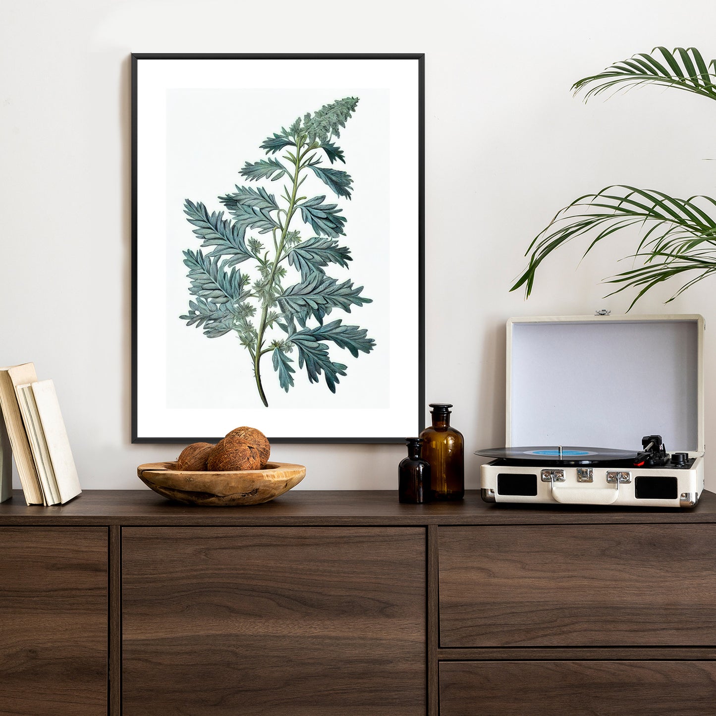 Poster Salbeiblatt Rahmen Holz Mit Passepartout Farbe Natürlich