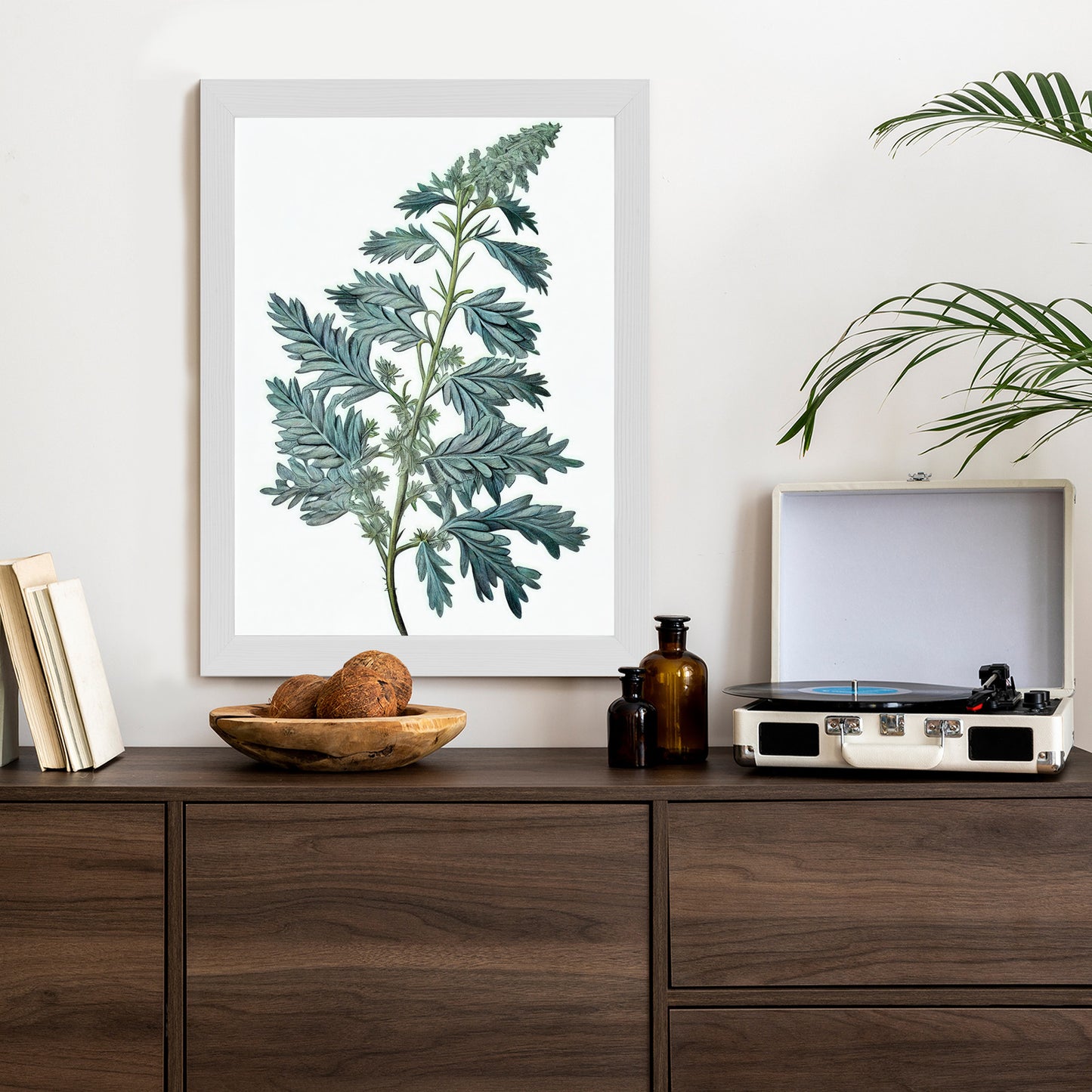 Poster Salbeiblatt Rahmen Holz Mit Passepartout Farbe Natürlich