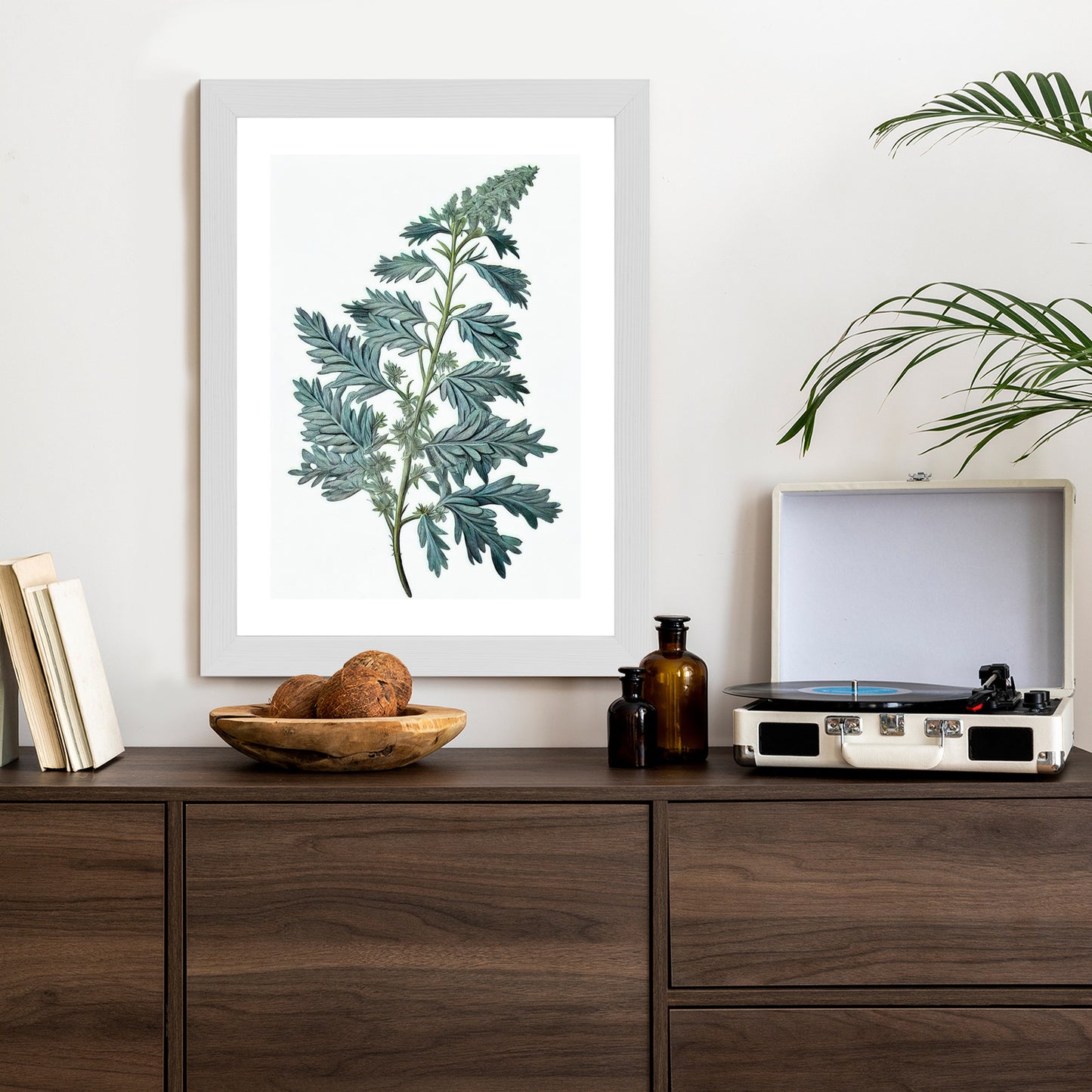 Poster Salbeiblatt Rahmen Holz Mit Passepartout Farbe Natürlich