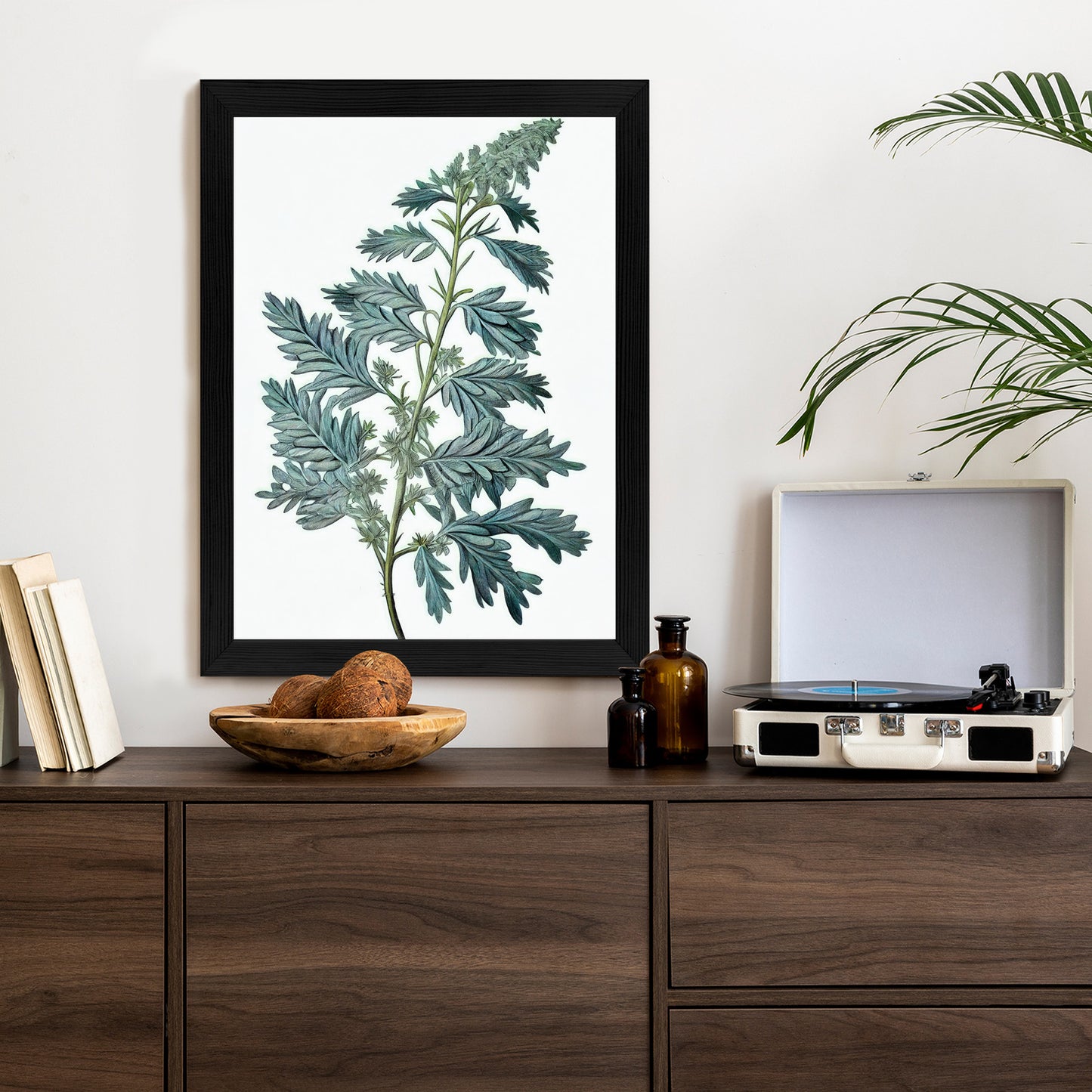 Poster Salbeiblatt Rahmen Holz Mit Passepartout Farbe Natürlich