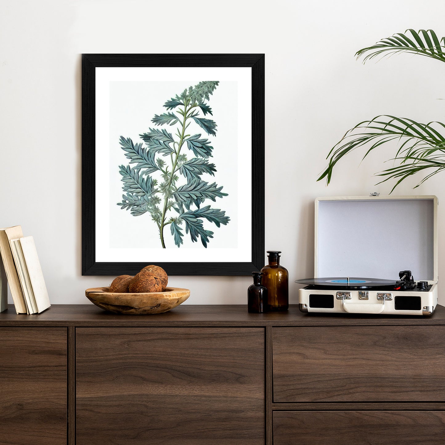 Poster Salbeiblatt Rahmen Holz Mit Passepartout Farbe Natürlich