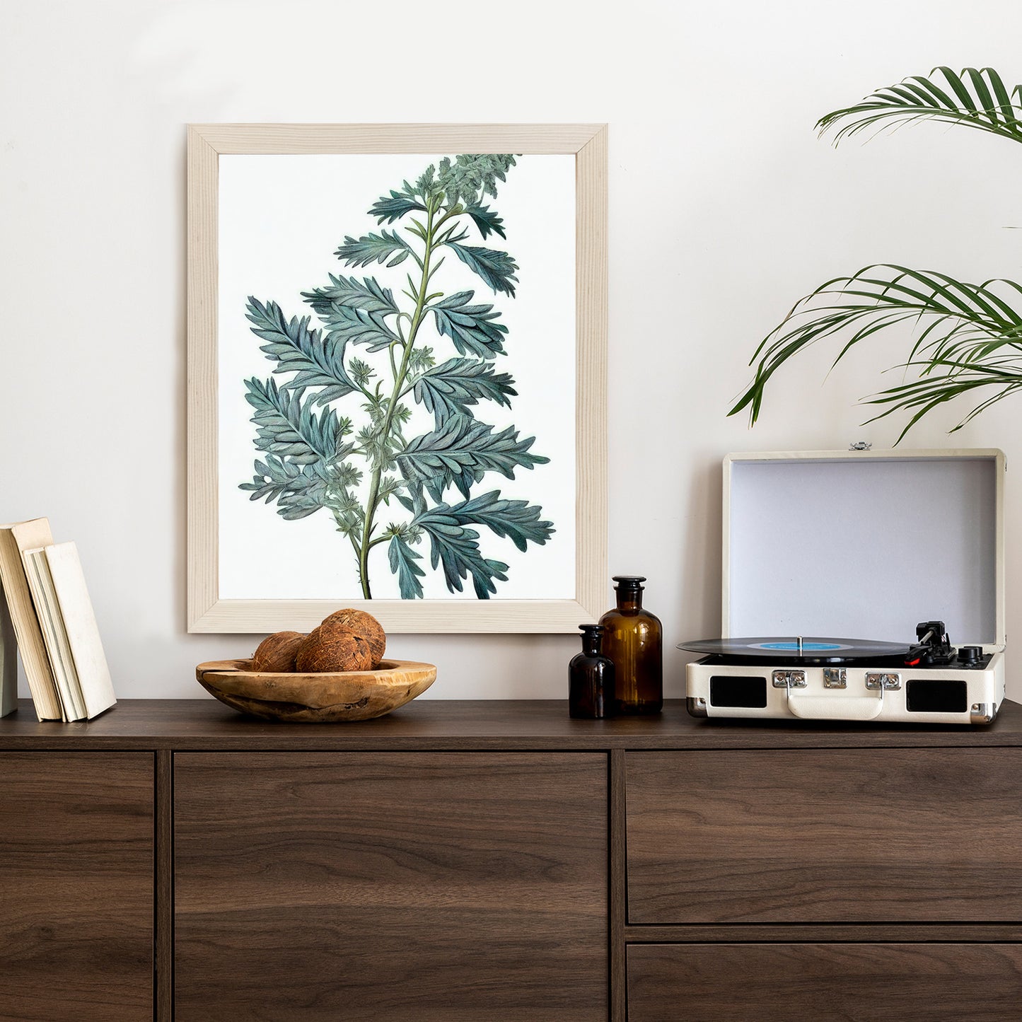 Poster Salbeiblatt Rahmen Holz Mit Passepartout Farbe Natürlich
