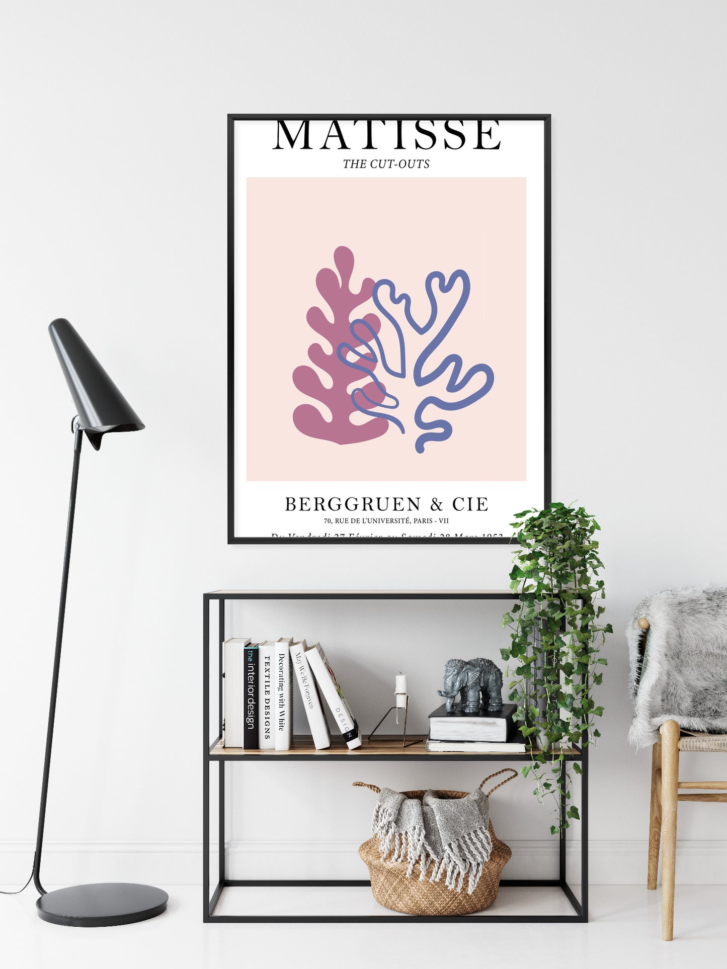 Poster Matisse-Korallen Rahmen Holz Mit Passepartout Farbe Natürlich