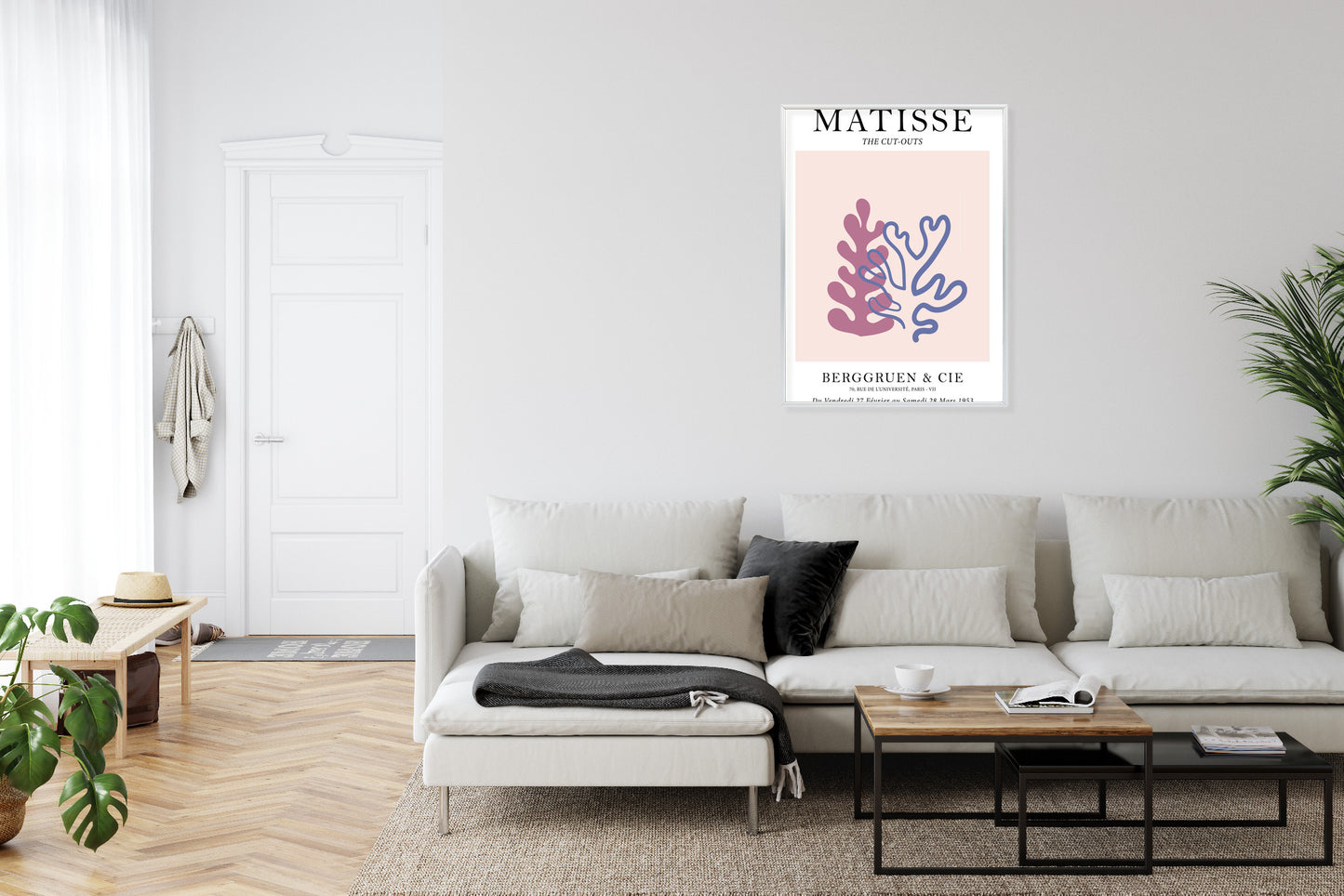 Poster Matisse-Korallen Rahmen Holz Mit Passepartout Farbe Natürlich