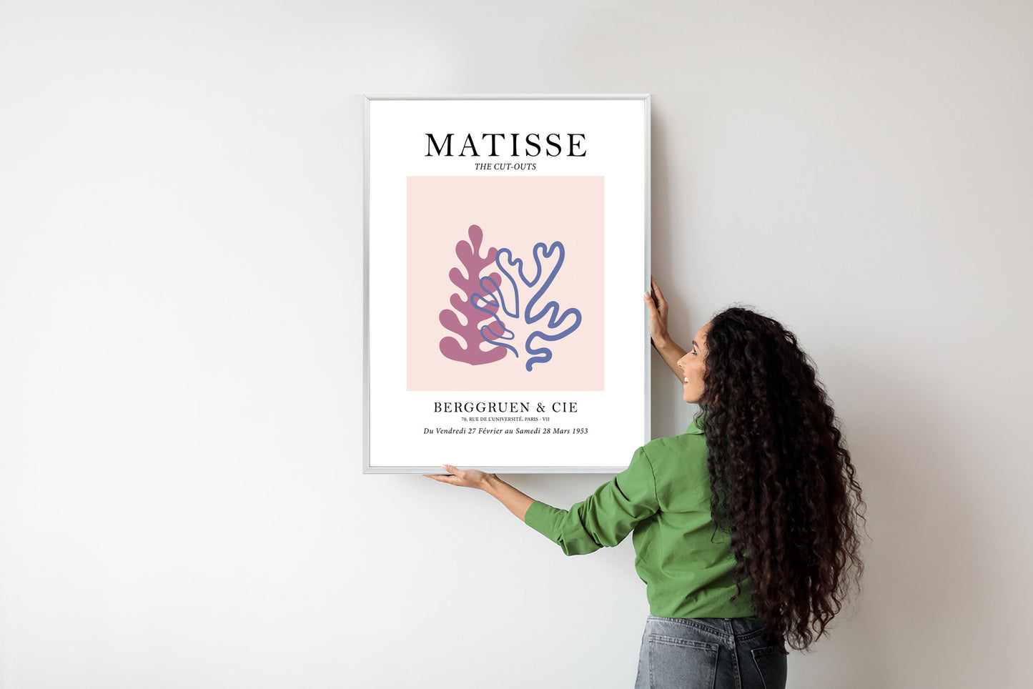 Poster Matisse-Korallen Rahmen Holz Mit Passepartout Farbe Natürlich