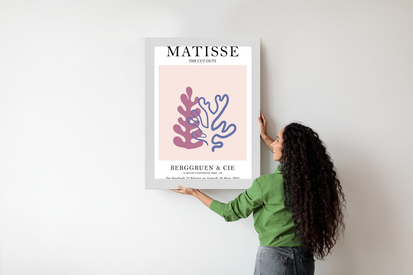 Poster Matisse-Korallen Rahmen Holz Mit Passepartout Farbe Natürlich