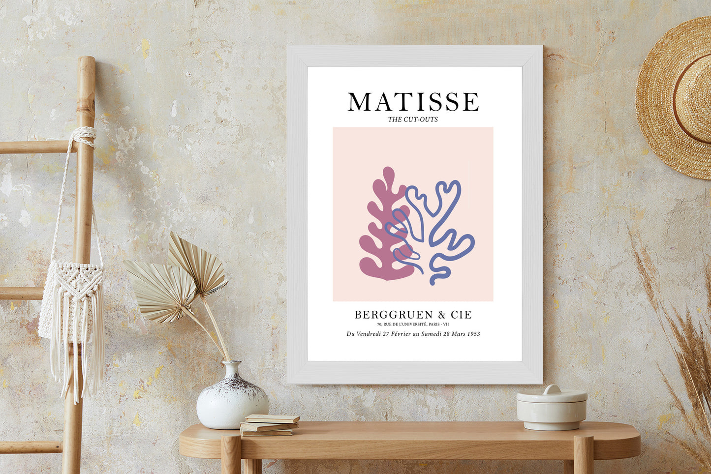 Poster Matisse-Korallen Rahmen Holz Mit Passepartout Farbe Natürlich