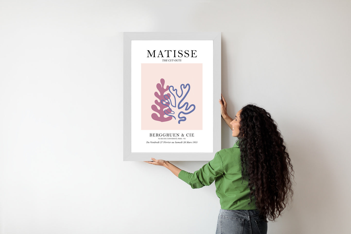 Poster Matisse-Korallen Rahmen Holz Mit Passepartout Farbe Natürlich
