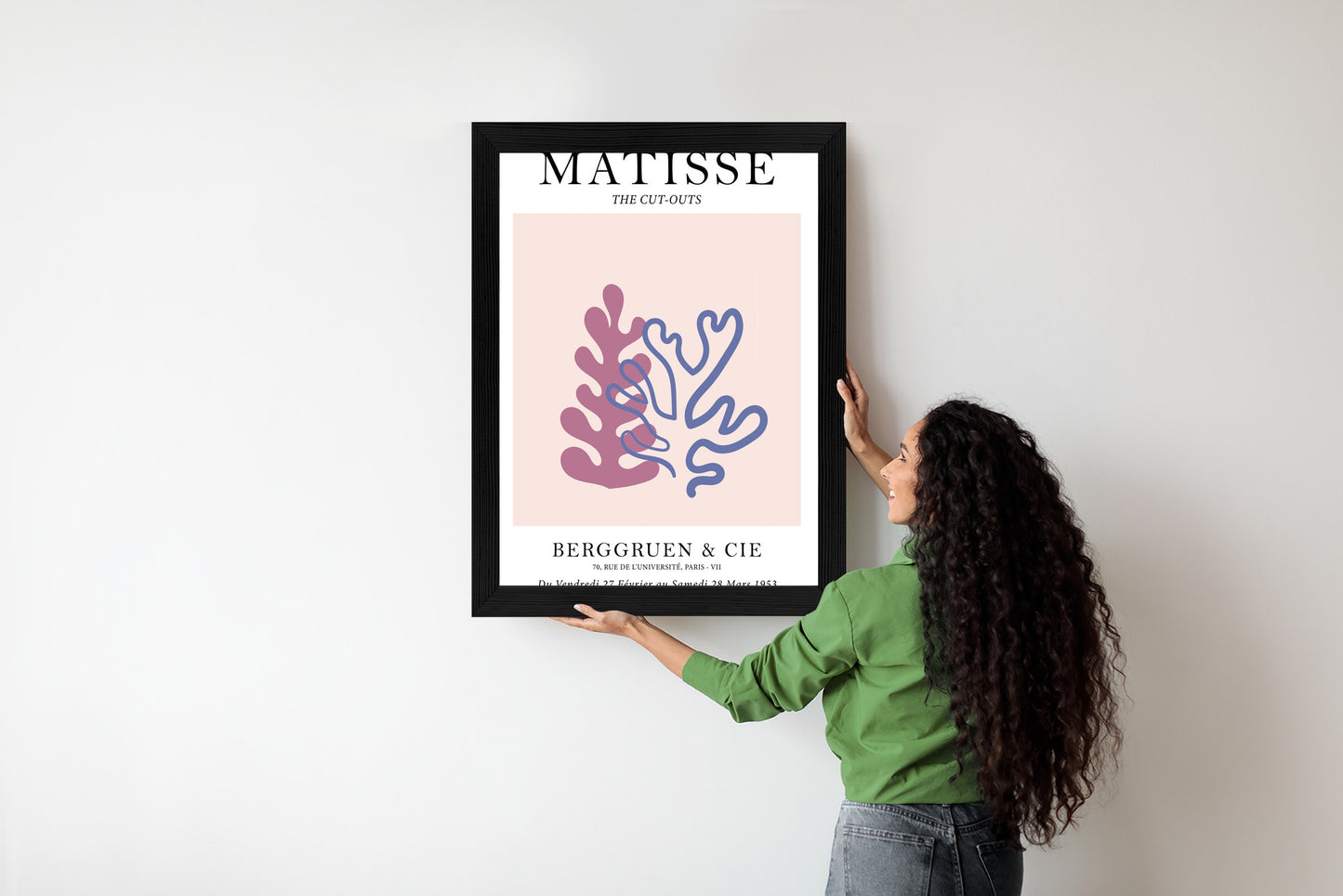 Poster Matisse-Korallen Rahmen Holz Mit Passepartout Farbe Natürlich