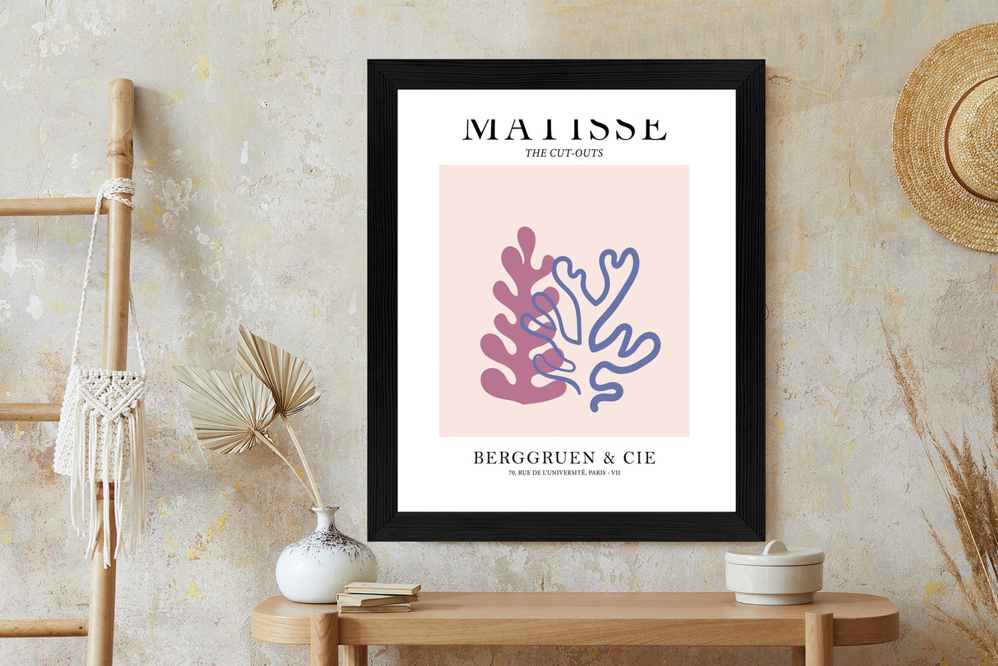 Poster Matisse-Korallen Rahmen Holz Mit Passepartout Farbe Natürlich