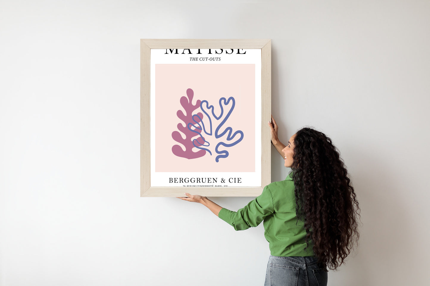 Poster Matisse-Korallen Rahmen Holz Mit Passepartout Farbe Natürlich