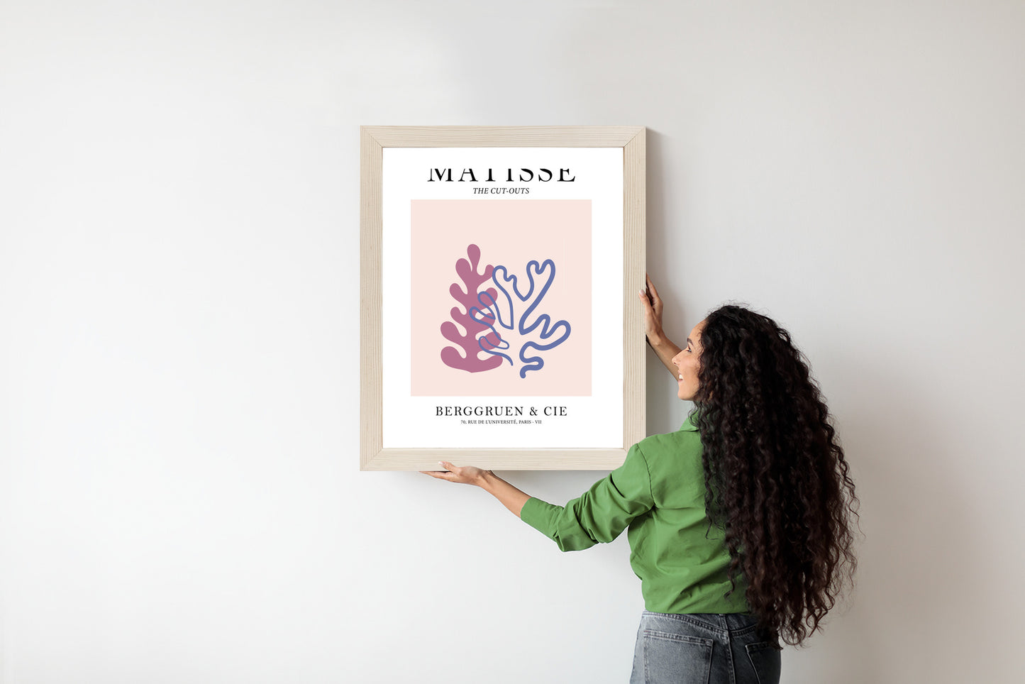 Poster Matisse-Korallen Rahmen Holz Mit Passepartout Farbe Natürlich