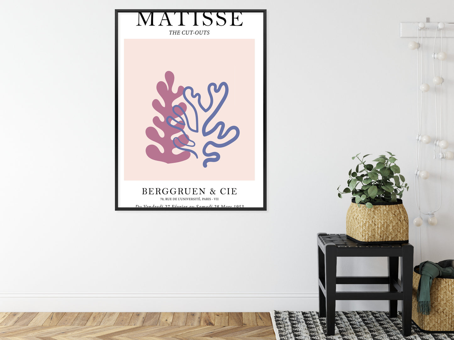 Poster Matisse-Korallen Rahmen Holz Mit Passepartout Farbe Natürlich