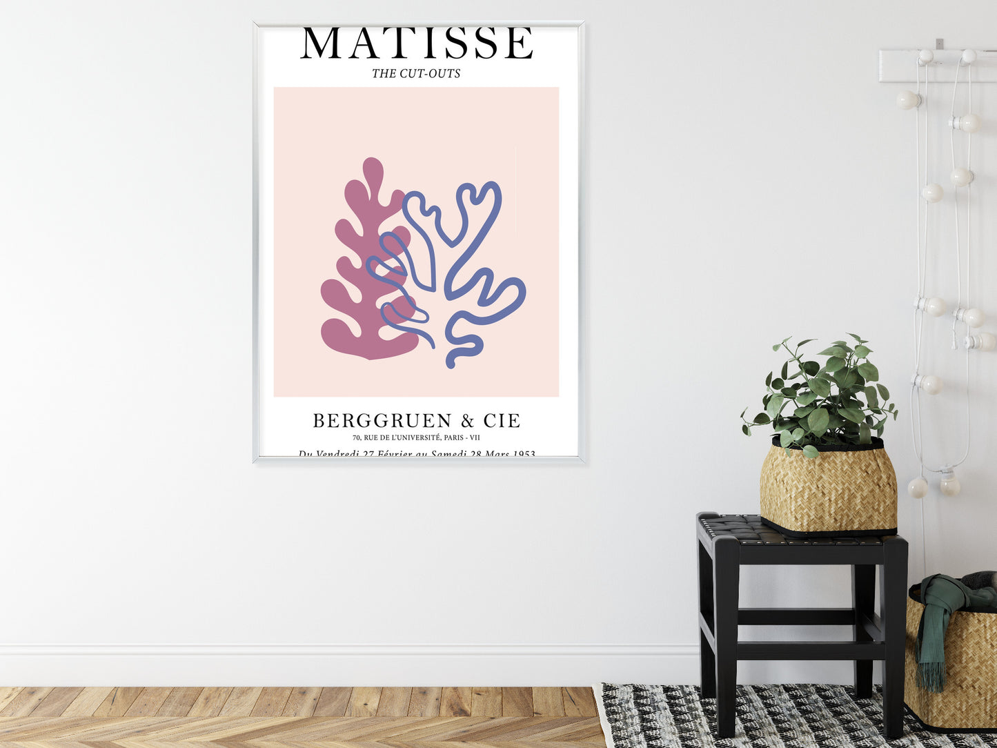 Poster Matisse-Korallen Rahmen Holz Mit Passepartout Farbe Natürlich